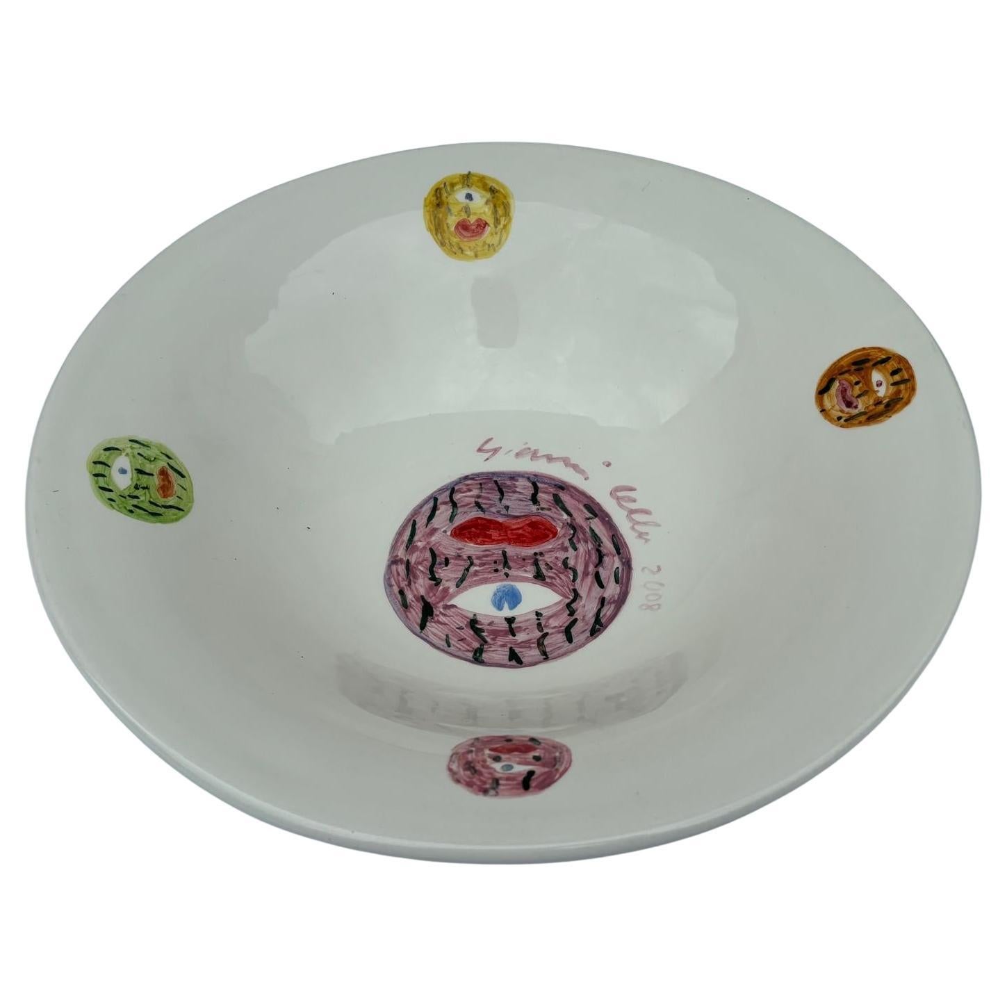 Italian Ceramic Plate Unique Piece by Gianni Cella
