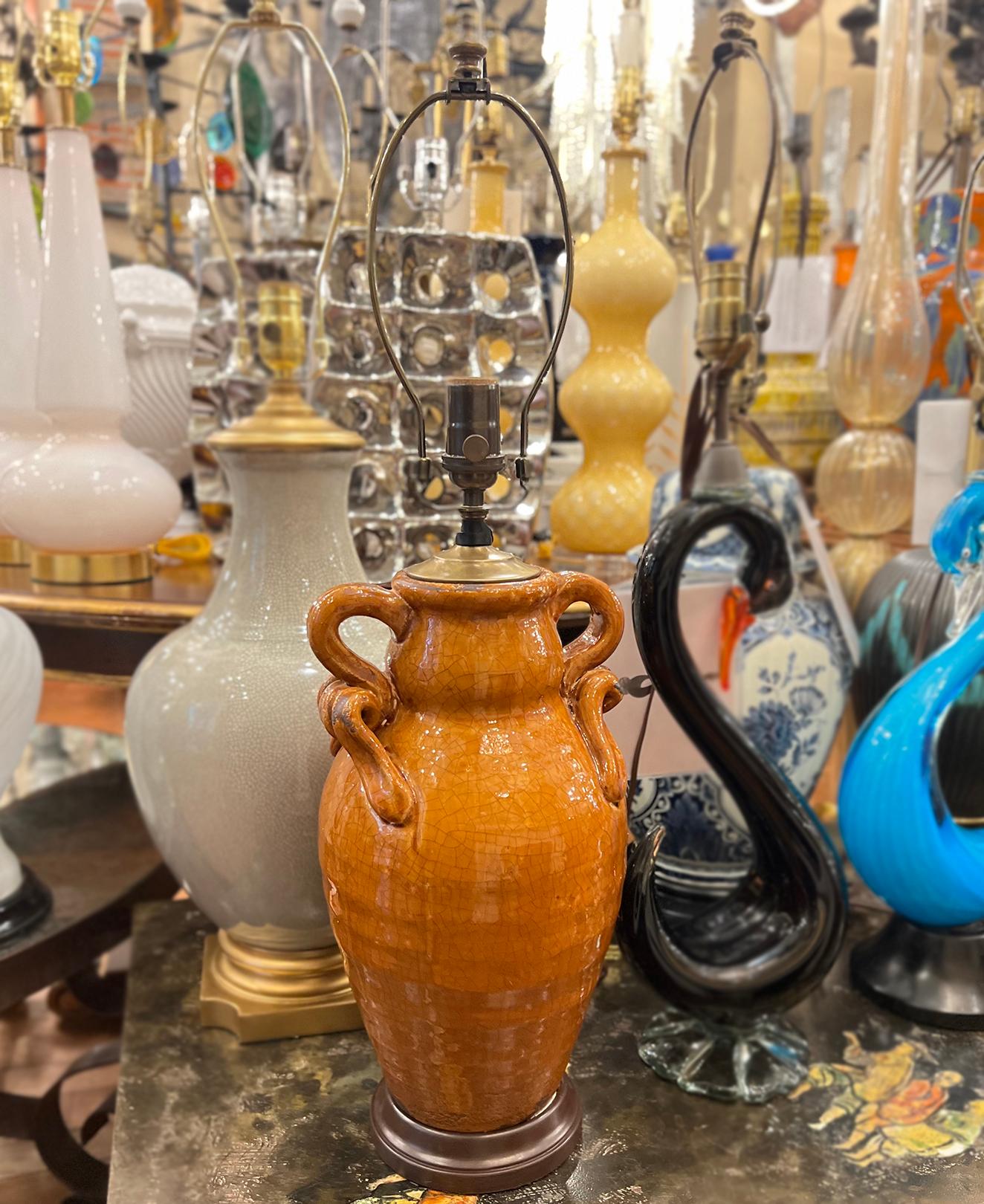 Mid-20th Century Italian Ceramic Porcelain Lamp For Sale