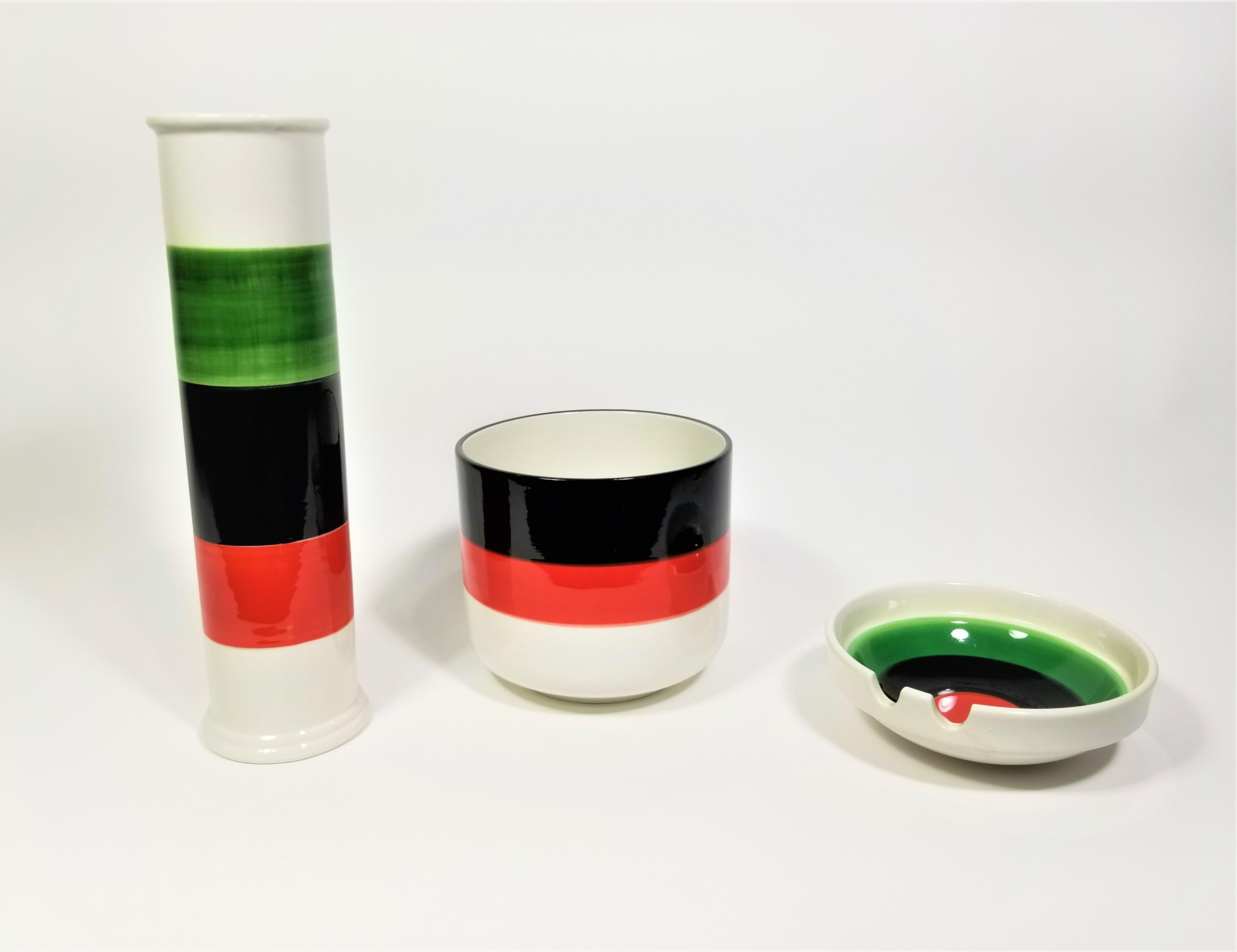 3teiliger Aschenbecher aus italienischer Keramik, Kollektion italienischer Keramik, hergestellt in Italien im Angebot 11