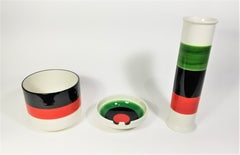 Italian Ceramic Pottery Collection Made in Italy 3 pc Vase Pot Ashtray