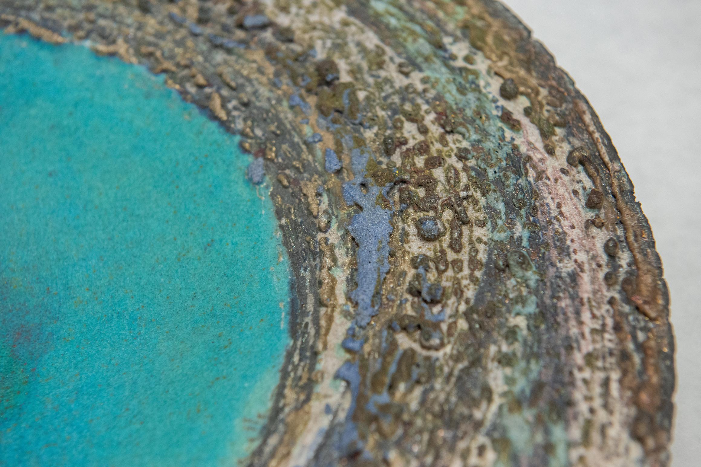  Raku-Teller aus Keramik für Wand- oder Tisch Tafelaufsatz aus Keramik (Sonstiges) im Angebot