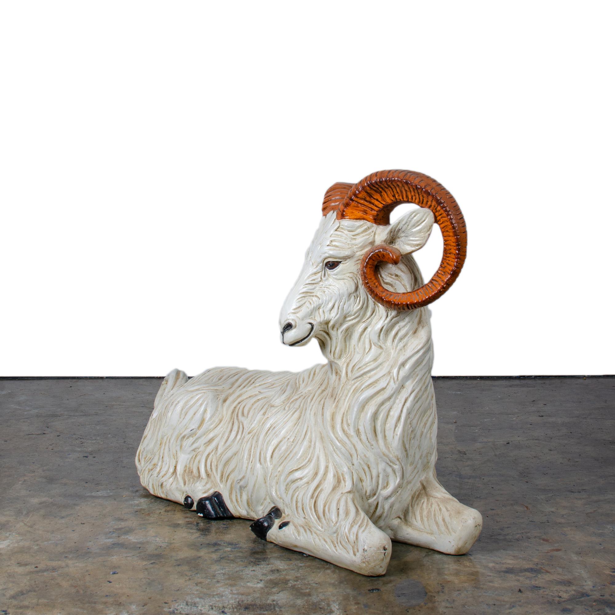 Italian Ceramic Ram In Good Condition For Sale In Savannah, GA