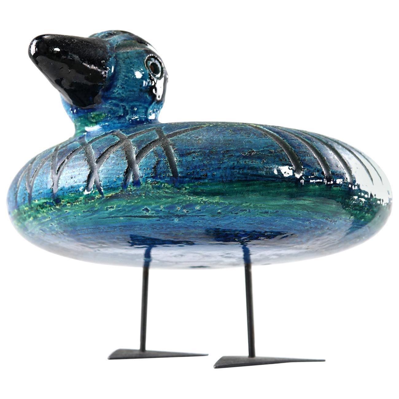 Italian Ceramic Rimini Blue Collection Duck by Aldo Londi Bitossi