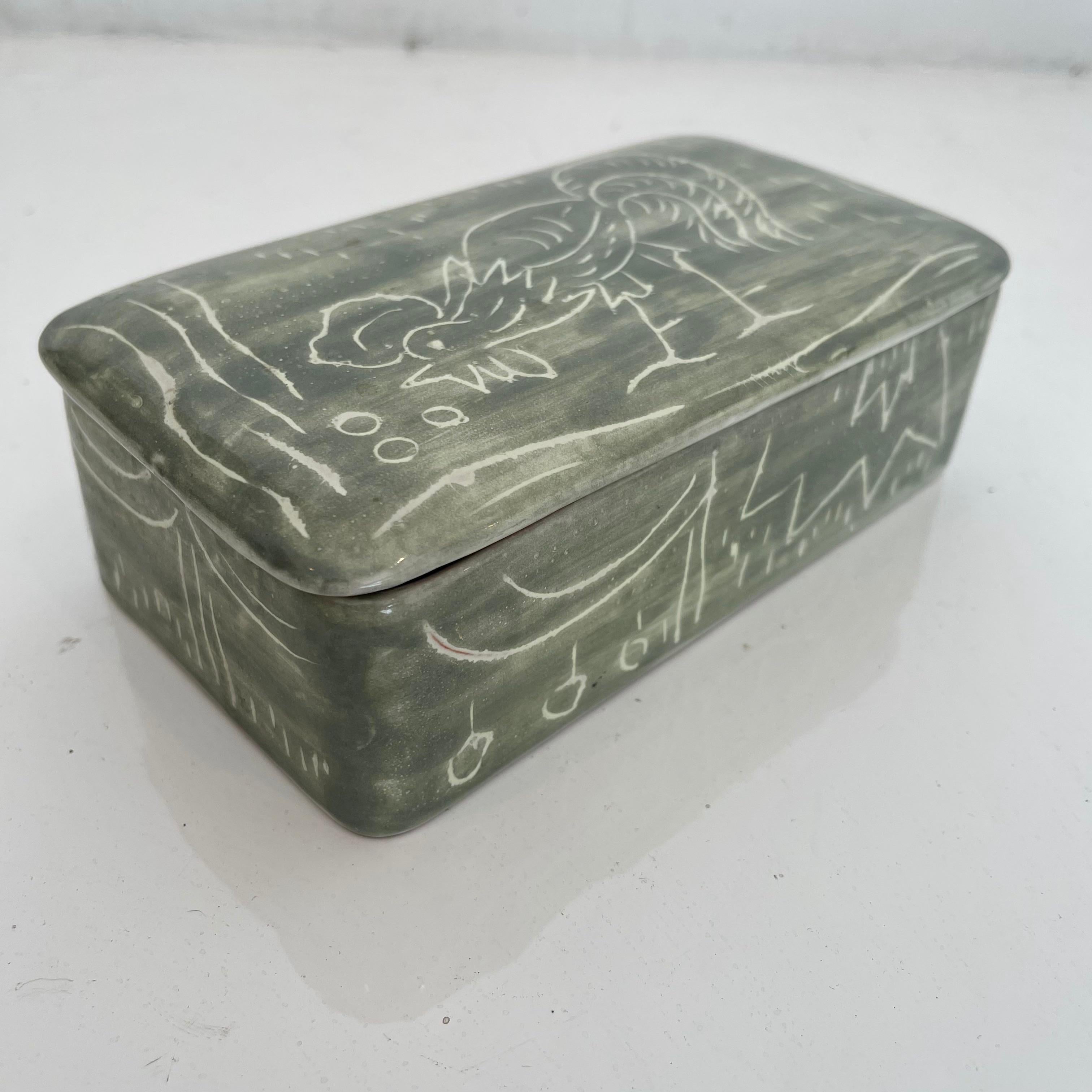 Late 20th Century Italian Ceramic Rooster Box