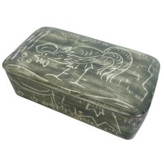 Vintage Italian Ceramic Rooster Box