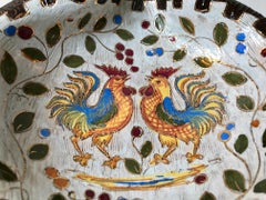 Italian Ceramic Rooster Dish with Sgraffito Glaze by Bitossi, 1960s