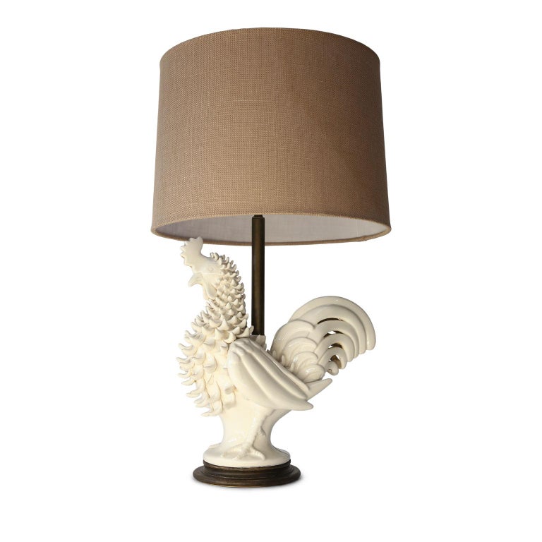 Italian Ceramic Rooster Lamp at 1stDibs