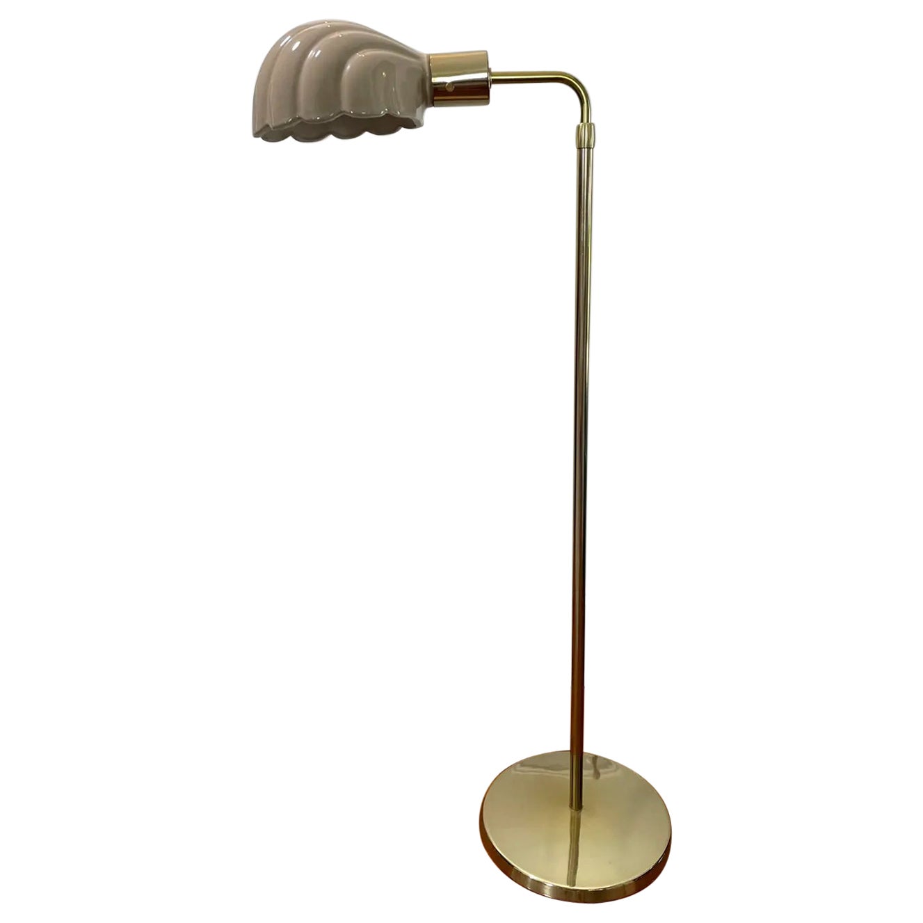 Italian Ceramic Scallop Shell Shade Reading Floor Lamp