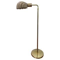 Italian Ceramic Scallop Shell Shade Reading Floor Lamp