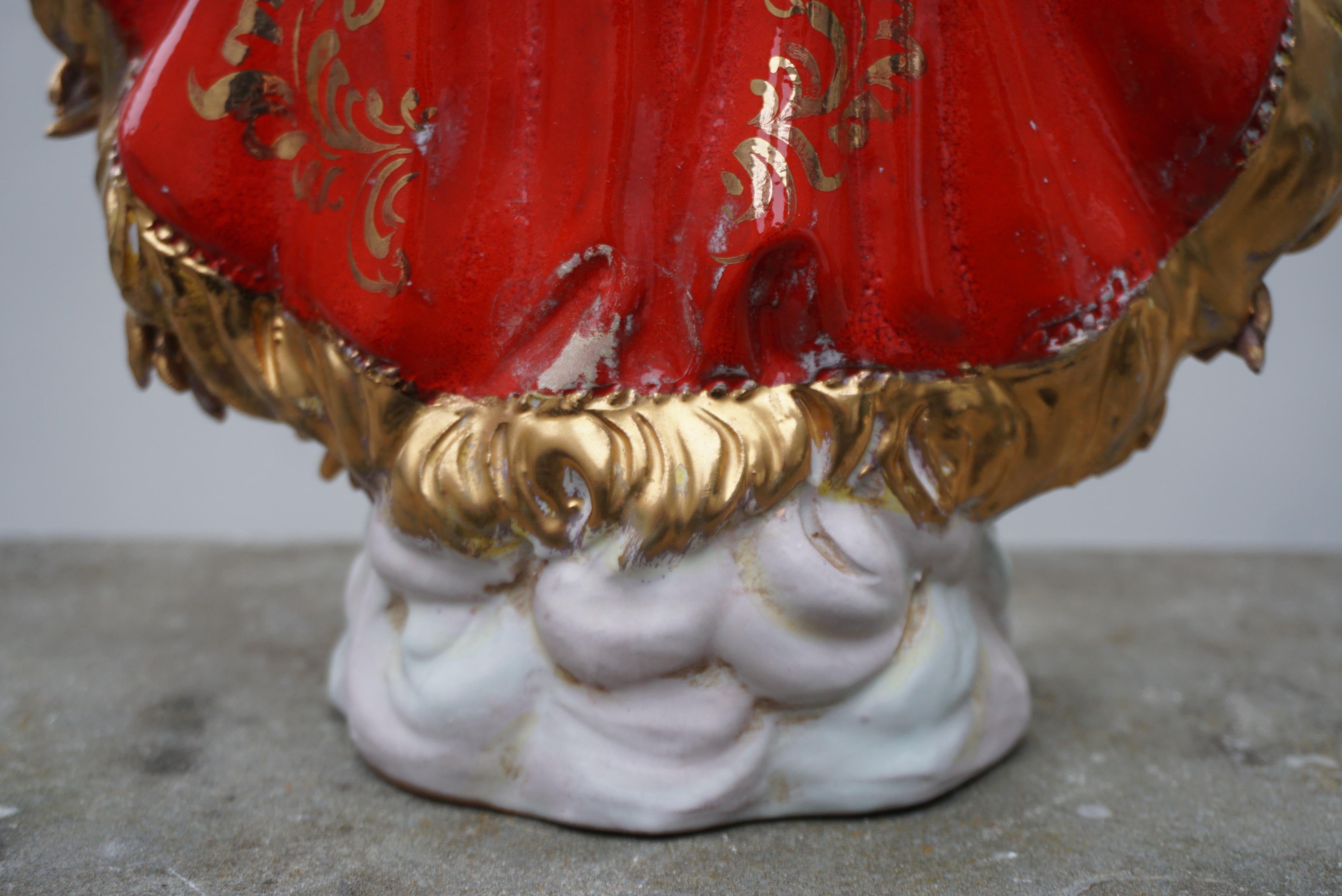 Italian Ceramic Sculpture Madonna Virgin & Child Pattarino 1960s Figure For Sale 3