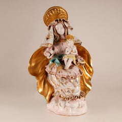 Italienische Keramik-Skulptur Madonna Jungfrau und Kind Pattarino 1960er Jahre Figur