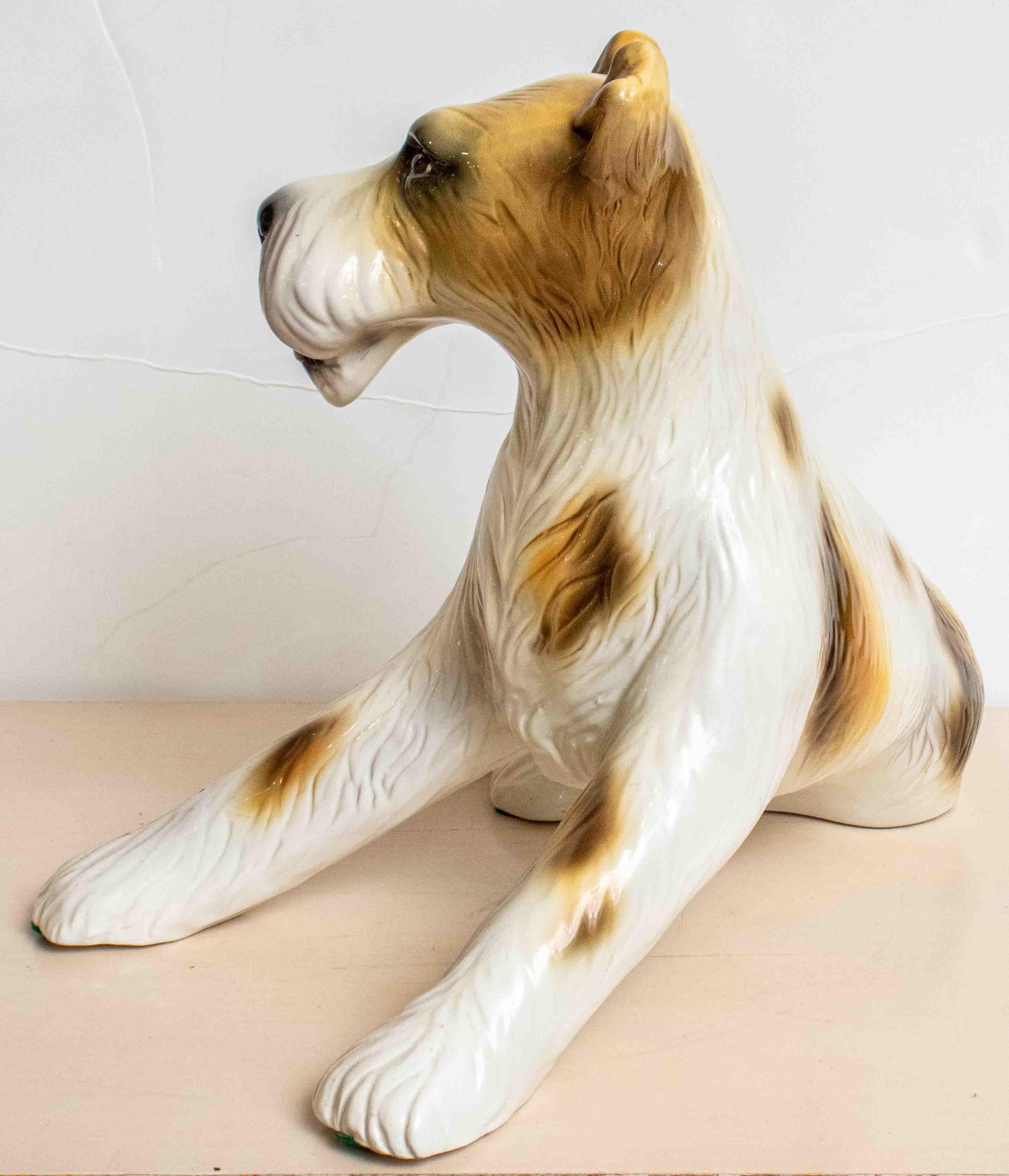 Italienischer sitzender Terrier aus Keramik 1