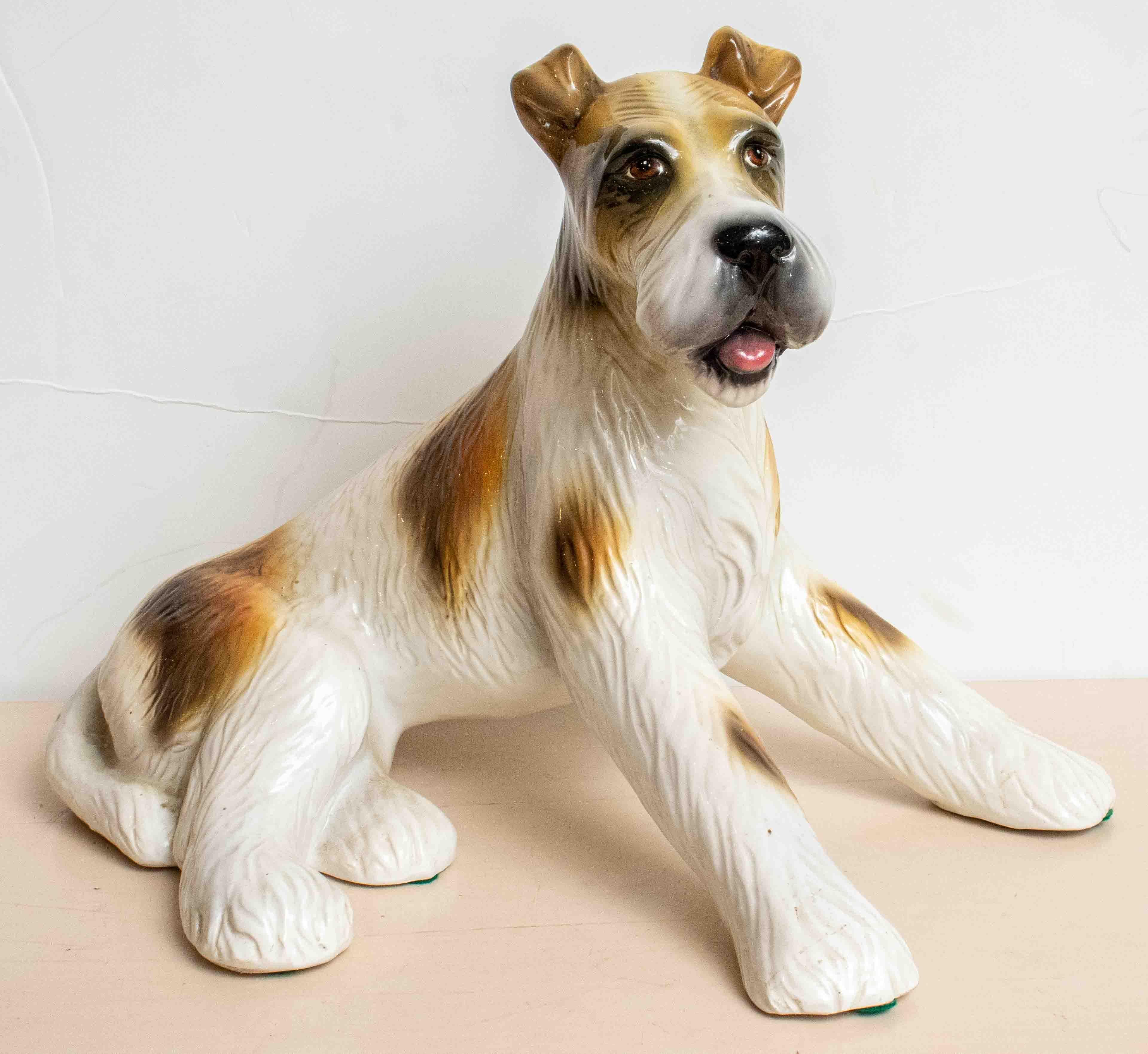 Italienischer sitzender Terrier aus Keramik 3
