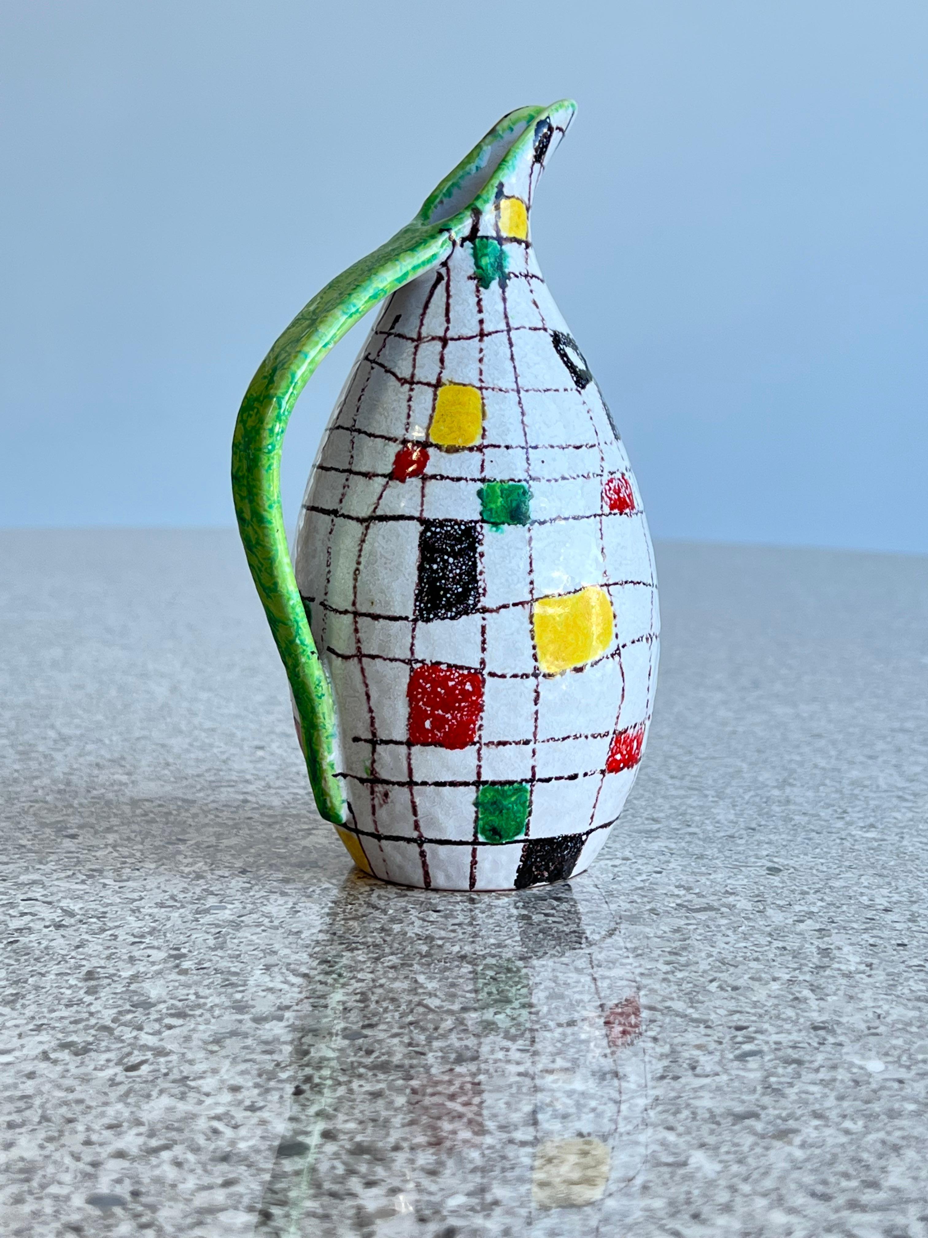 Hand-Painted Italian Ceramic Small Bottle by Bitossi For Sale