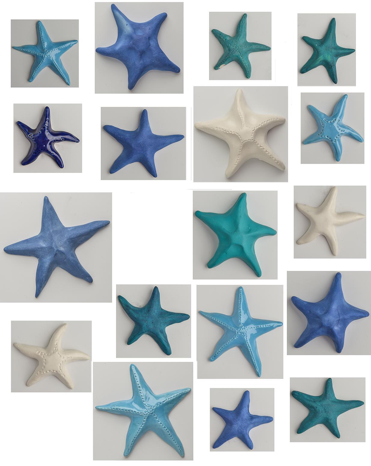 Italian Hand Made Ceramic Stars for Wall In Excellent Condition In Alessandria, Piemonte