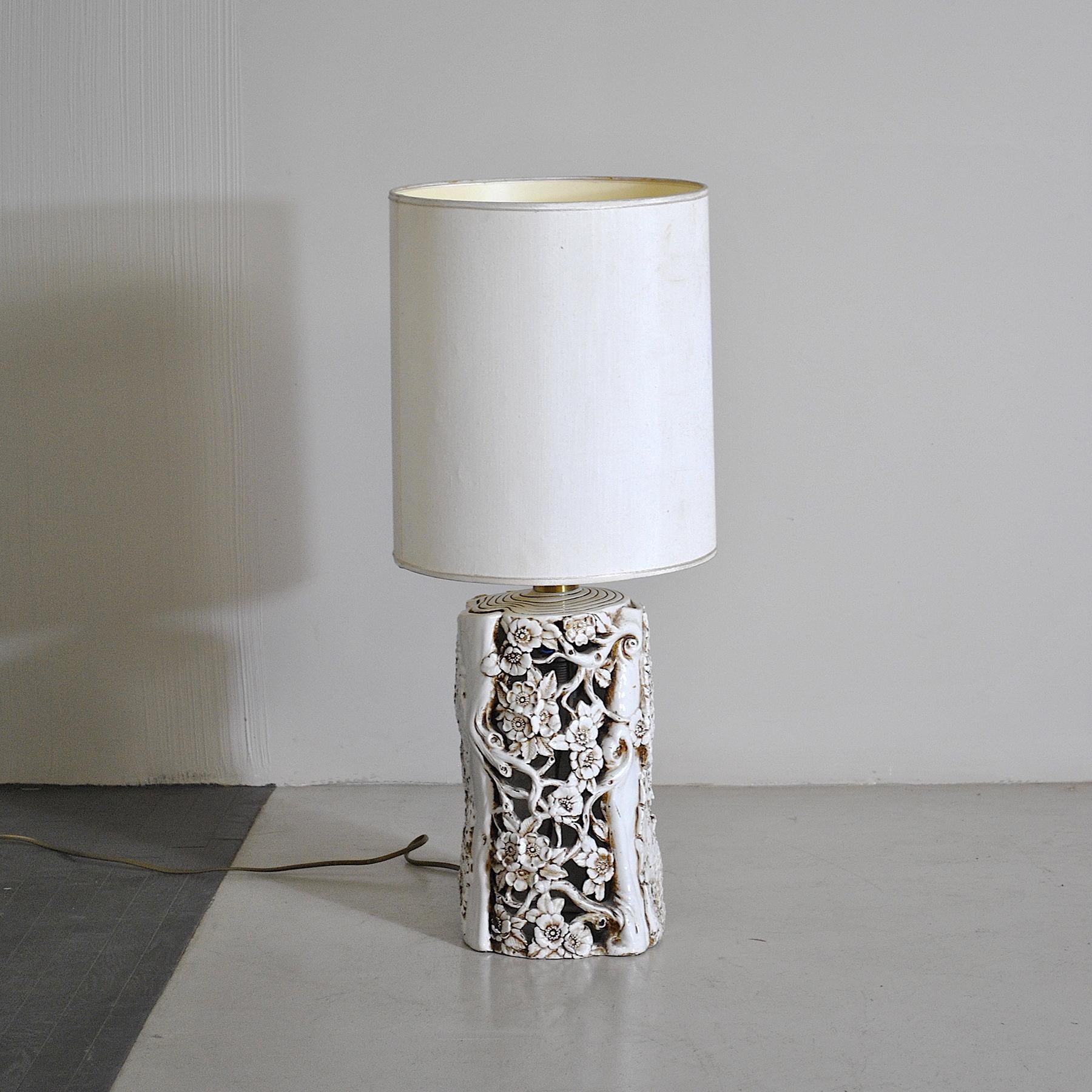 Italian Ceramic Table Lamp 60's In Good Condition For Sale In bari, IT
