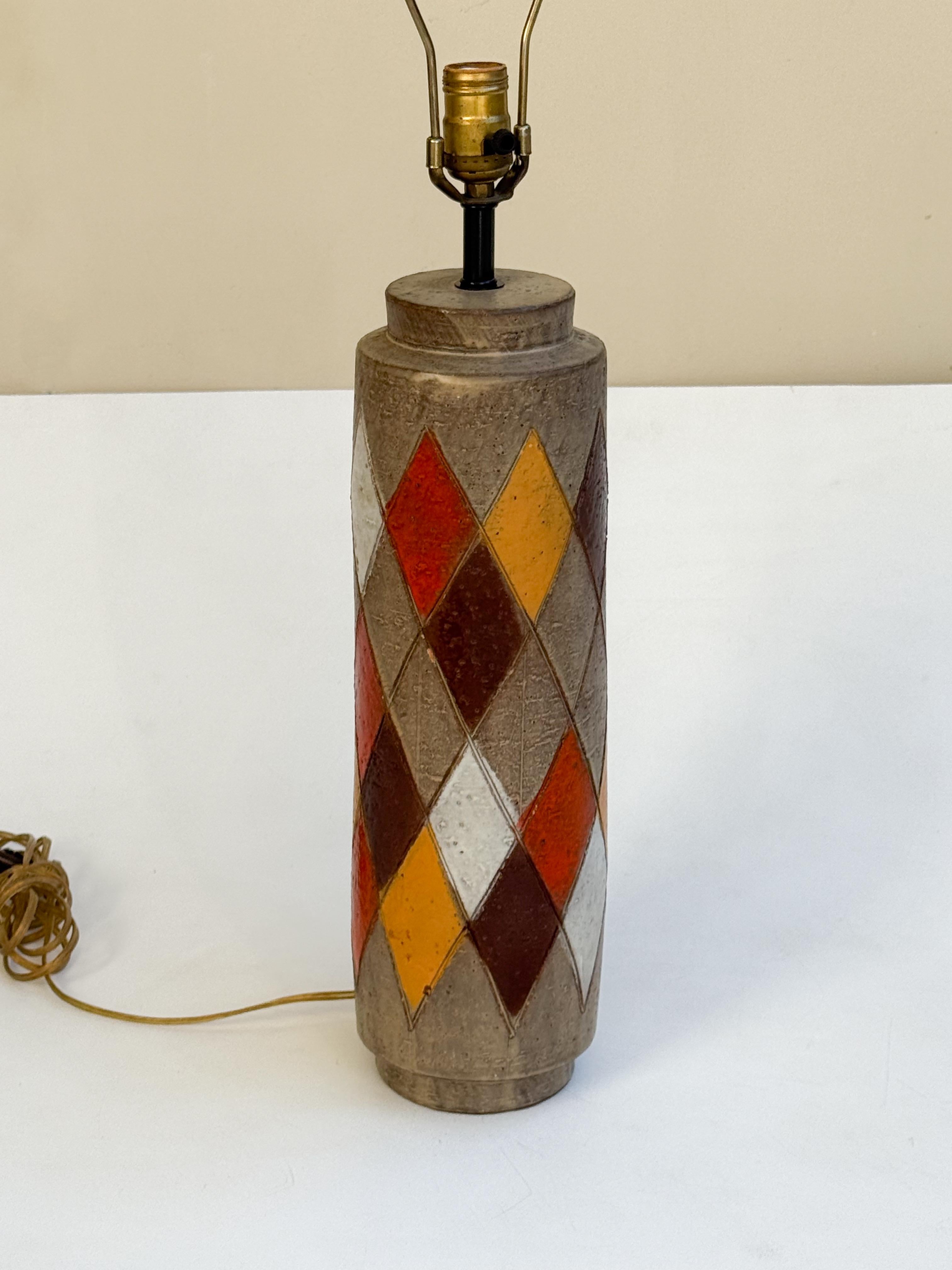 Mid-Century Modern Italian Ceramic Table Lamp by Bitossi en vente