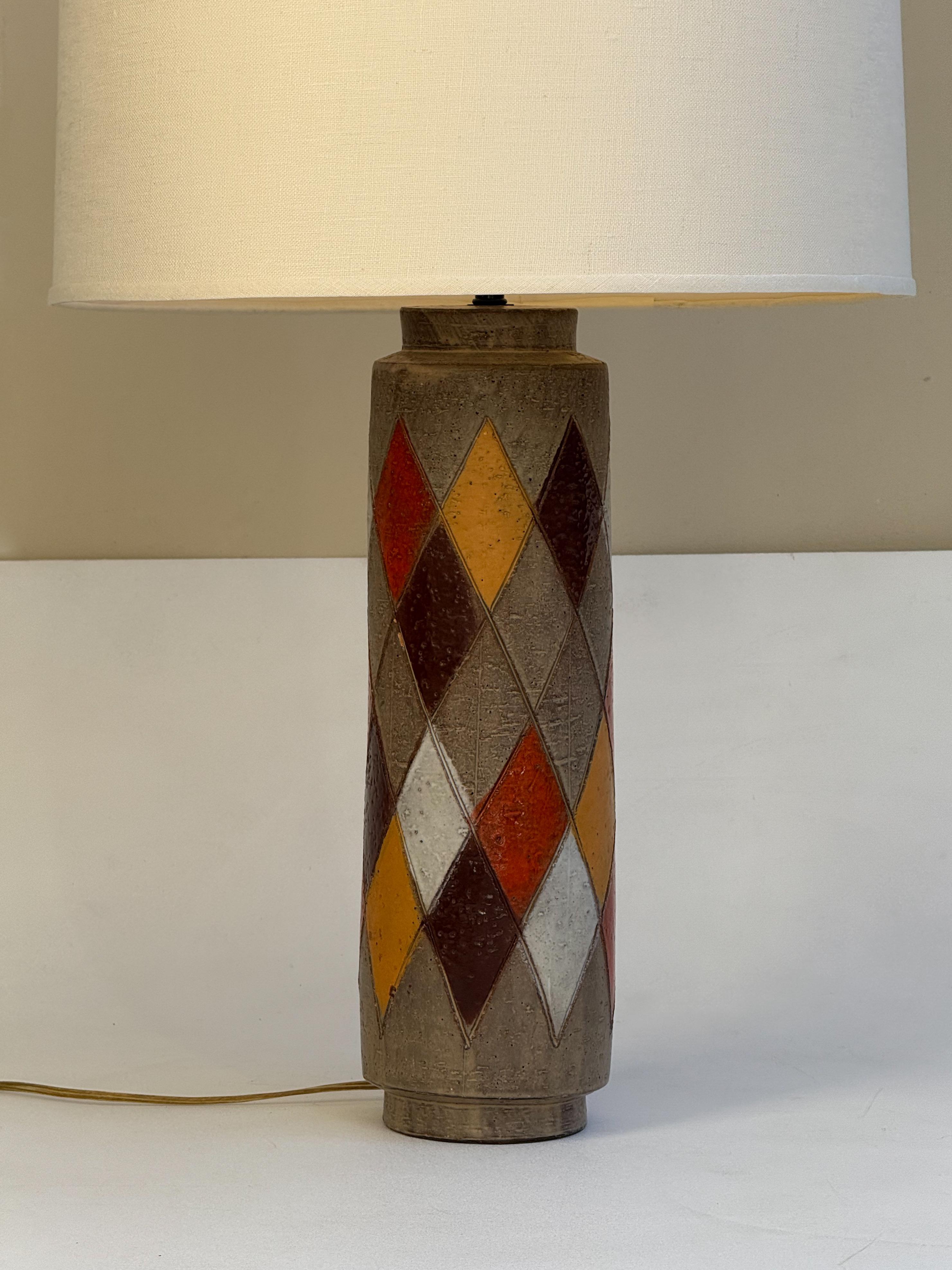 italien Italian Ceramic Table Lamp by Bitossi en vente