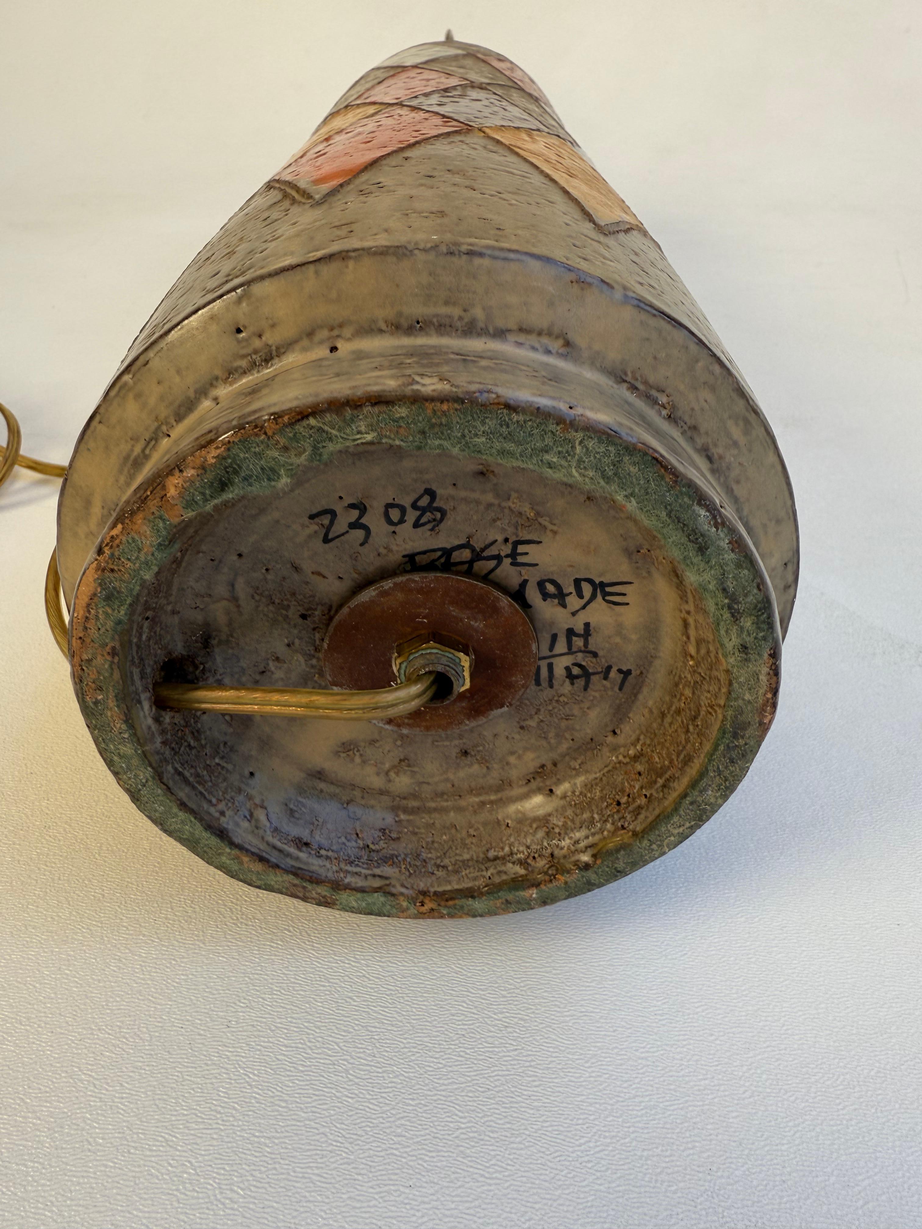 Vernissé Italian Ceramic Table Lamp by Bitossi en vente