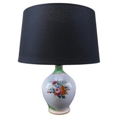 Italian Ceramic Table Lamp Decorated with Flowers