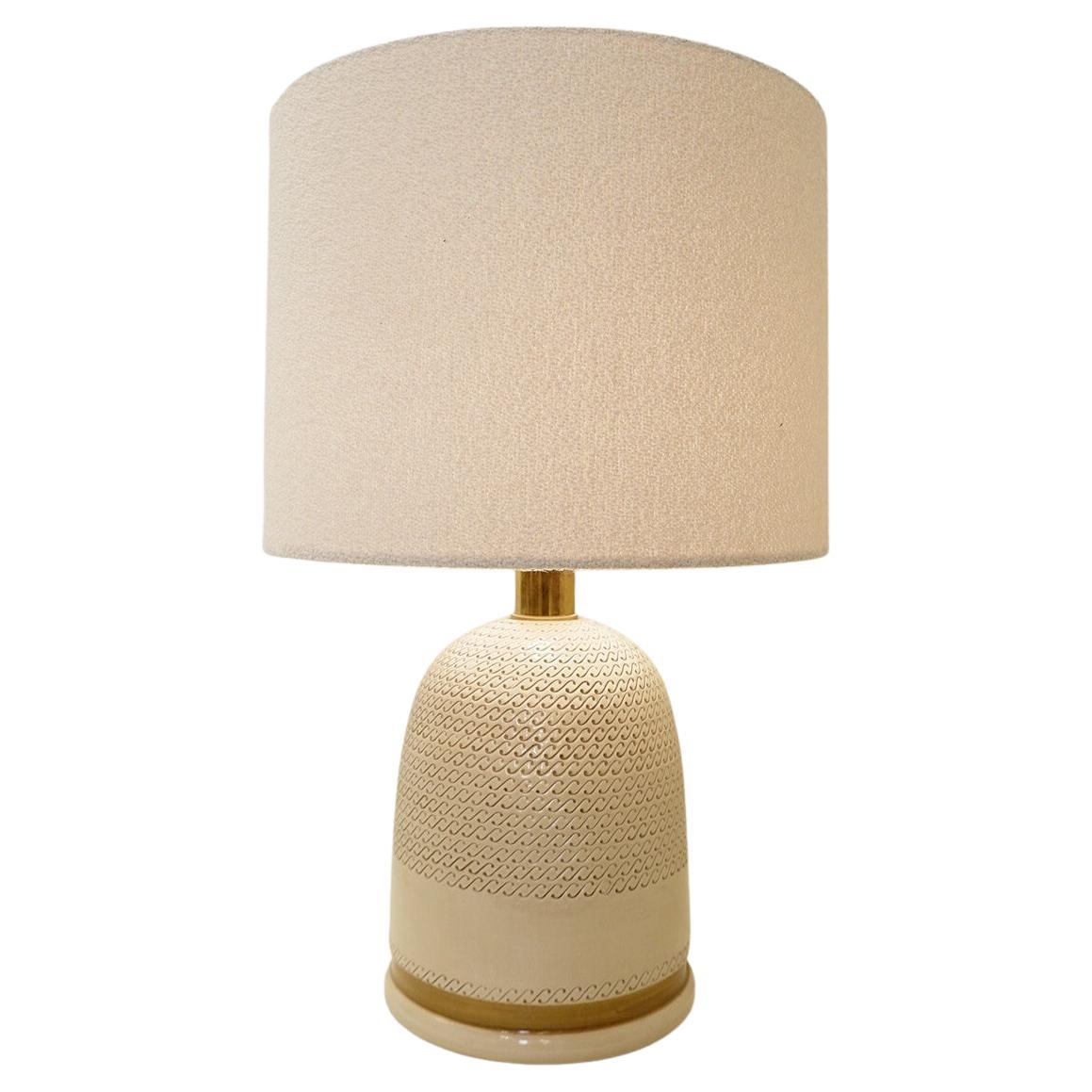 Italienische Keramik-Tischlampe aus Keramik im Stil von Tommaso Barbi – 1960er Jahre im Angebot