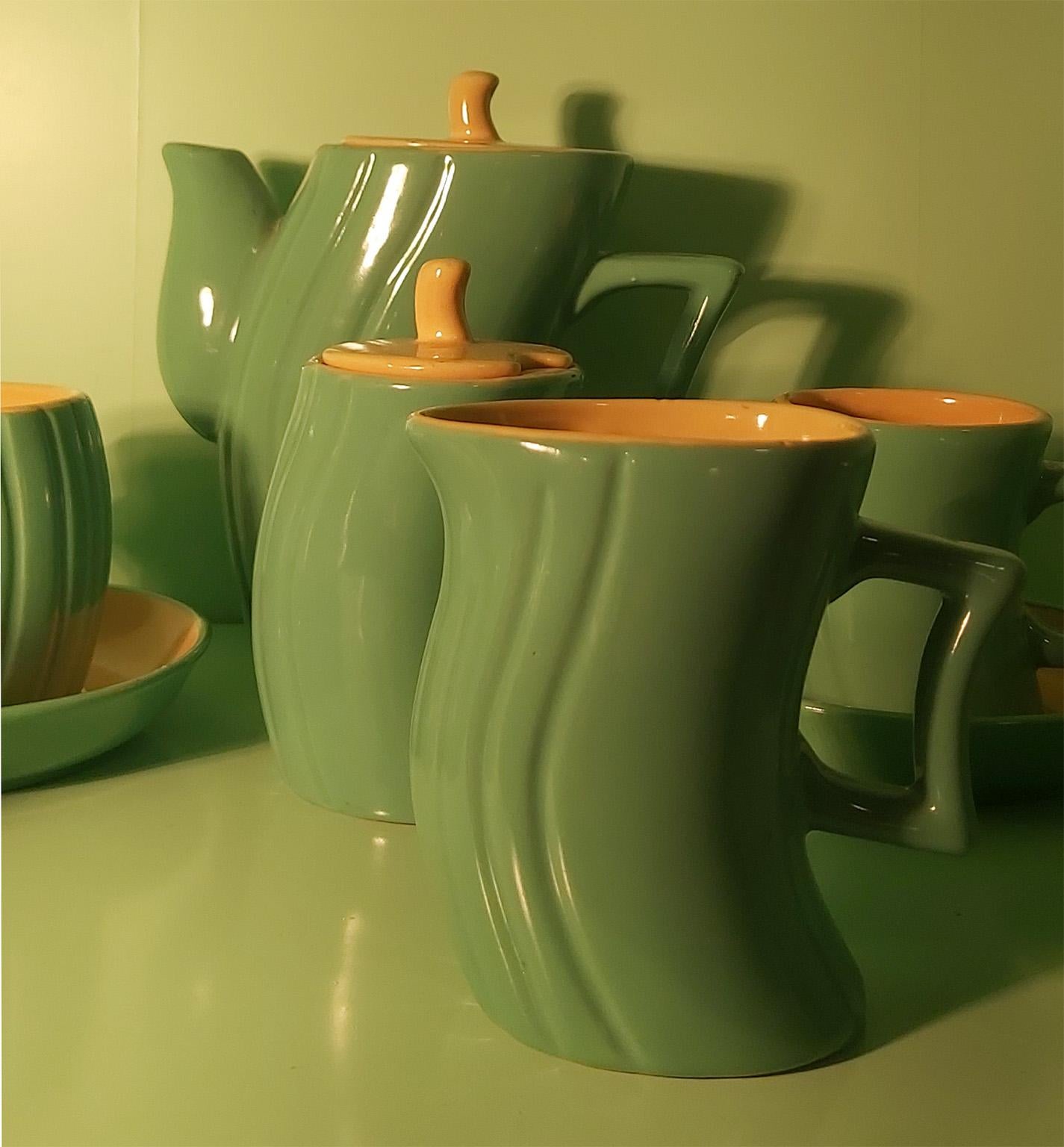 Italian Ceramic Tea Set ‘Memphis’ by Massimo Iosa Ghini for Naj Oleari, 1985 4