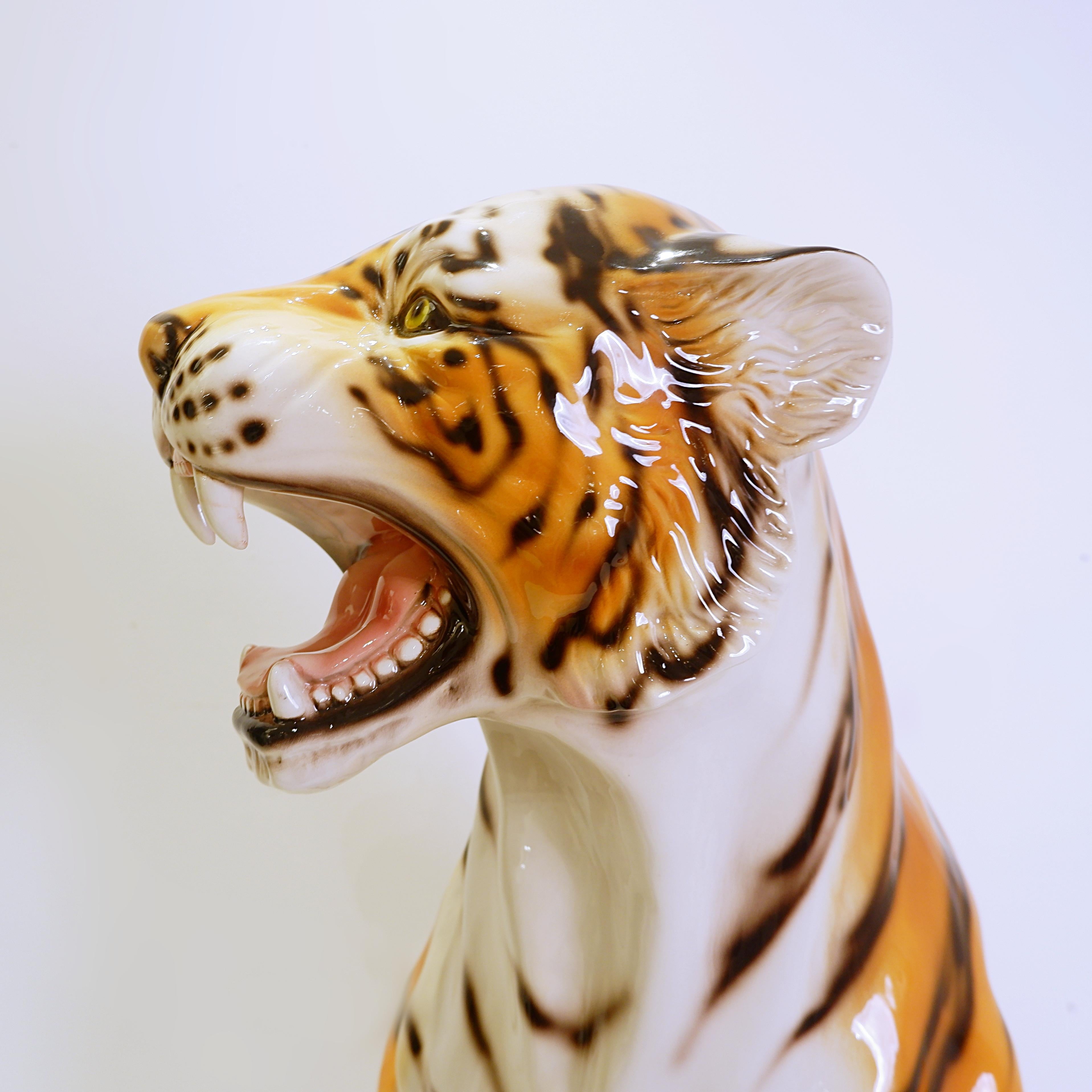 Italienischer Keramik-Tiger - 21. im Zustand „Gut“ im Angebot in Uccle, BE