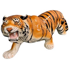 Italian Ceramic Tiger of the Midcentury Style