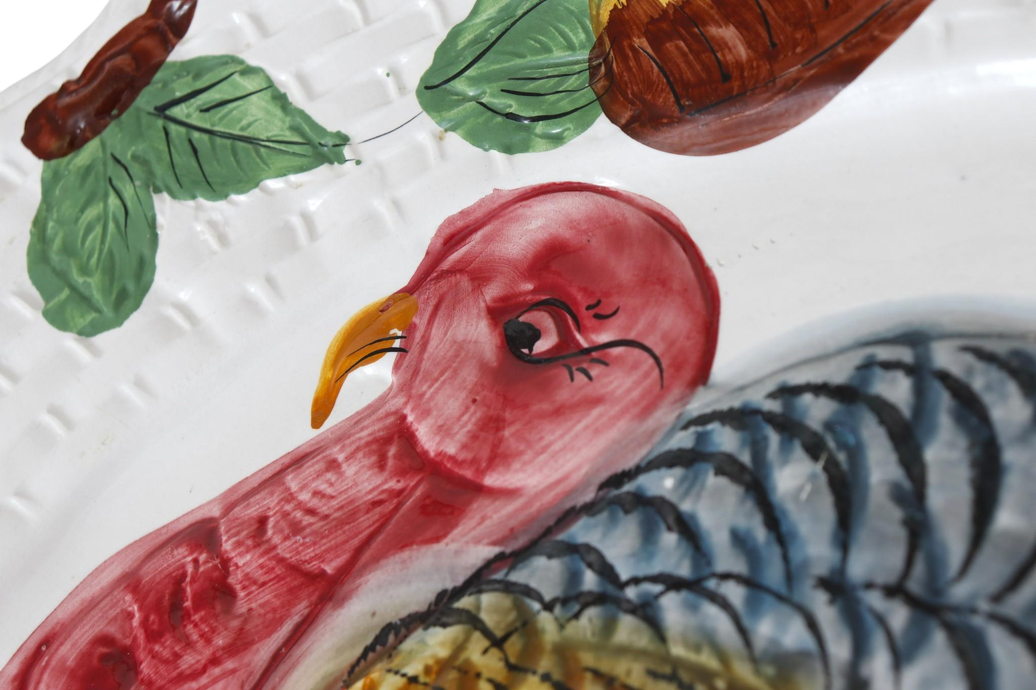 Plat à dinde italien en céramique Bon état - En vente à Bradenton, FL