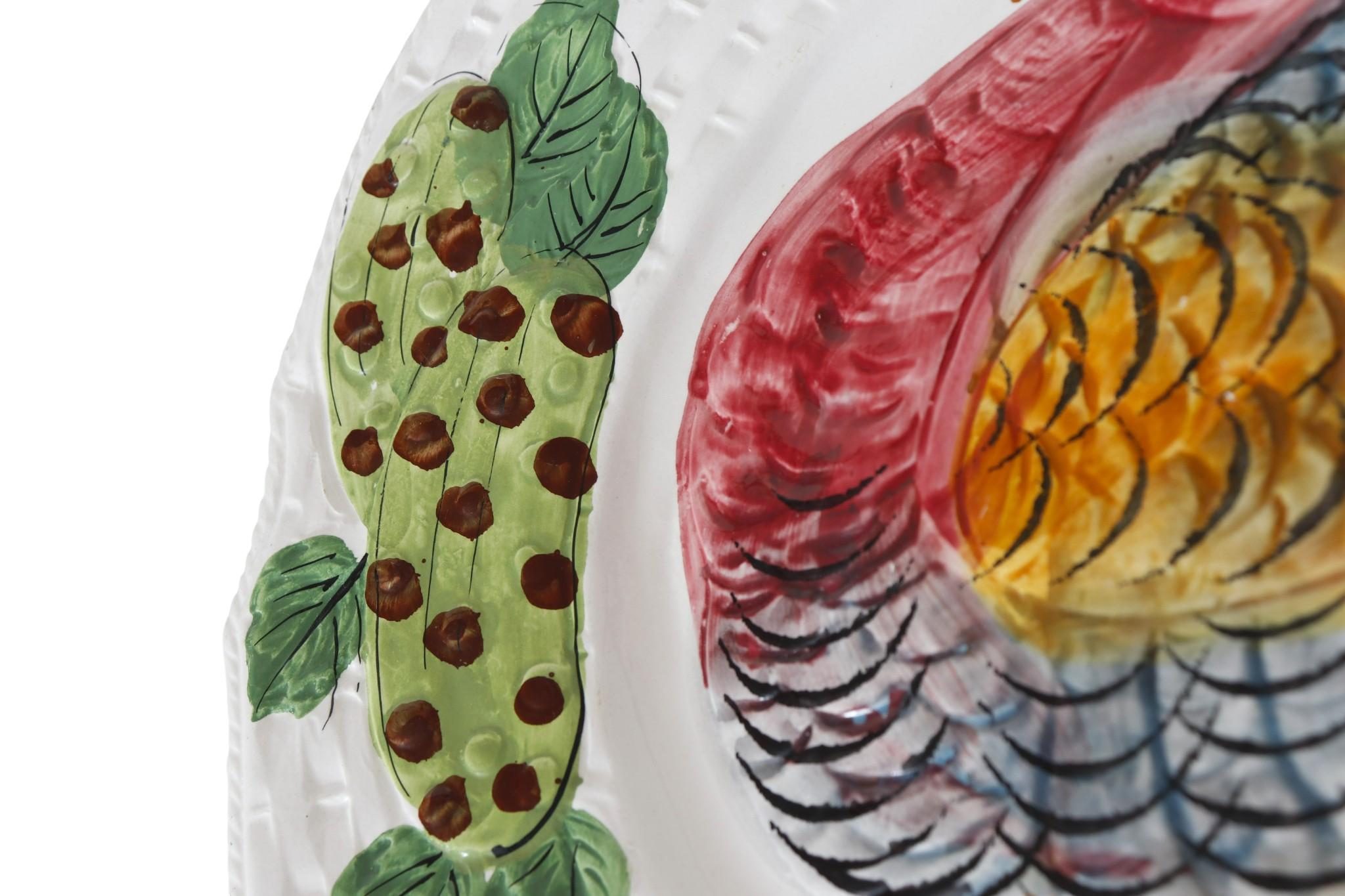 20ième siècle Plat à dinde italien en céramique en vente