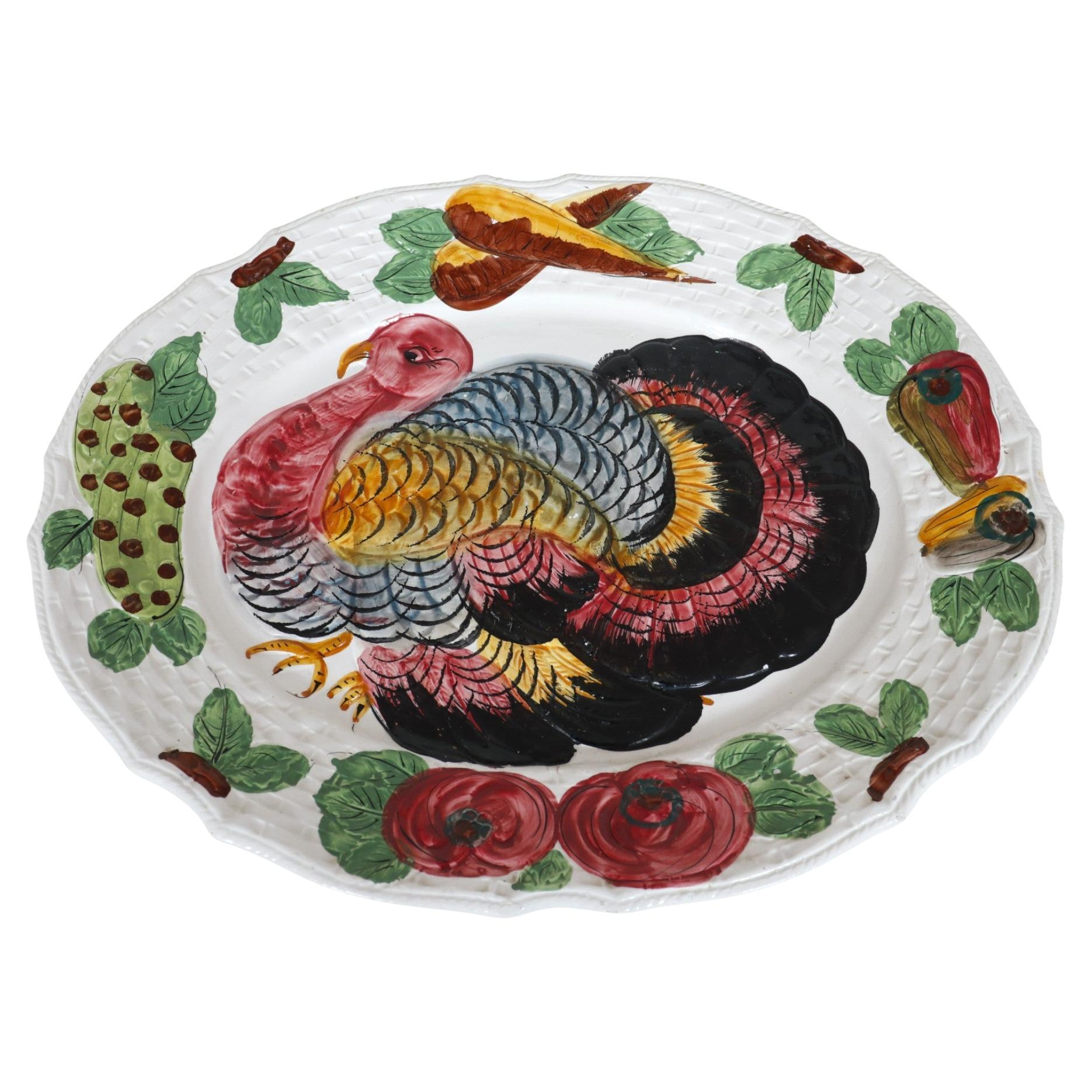 Plat à dinde italien en céramique en vente