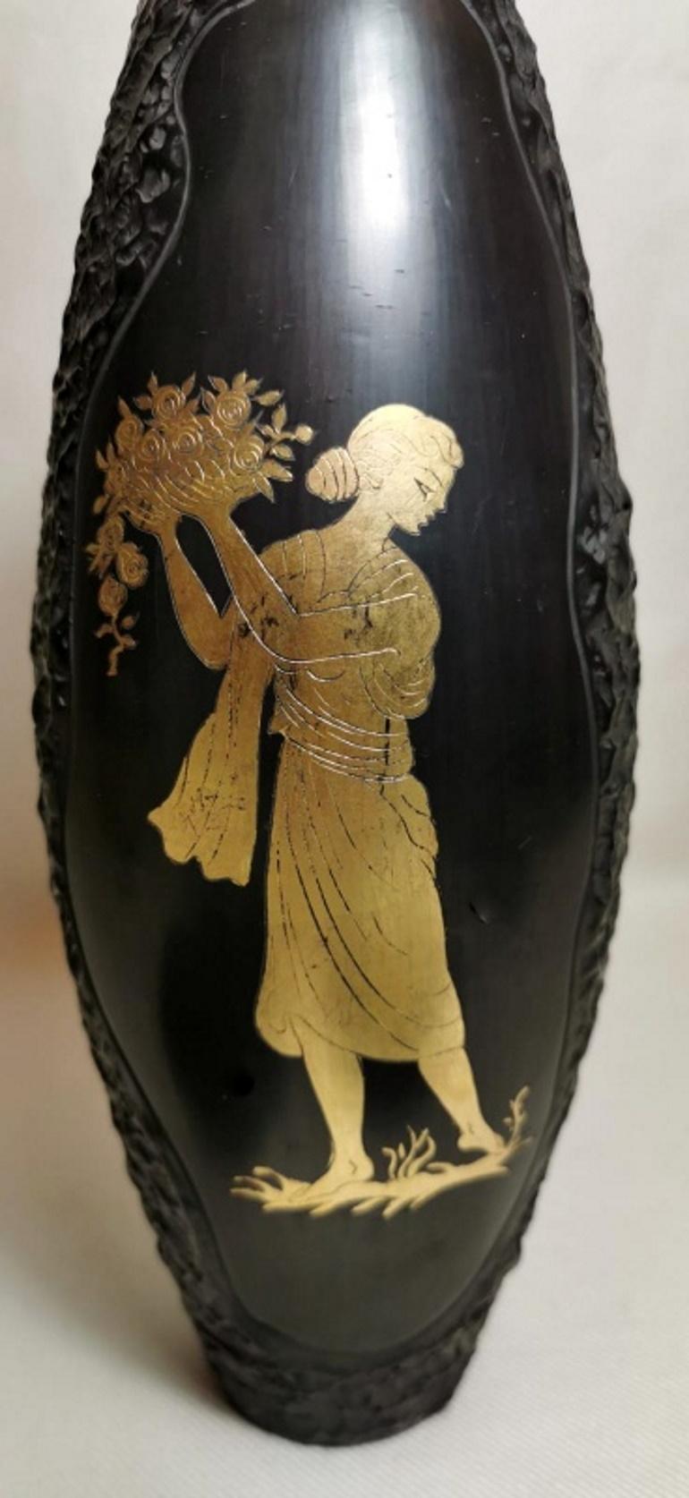 Fired Italian Ceramic Vase 