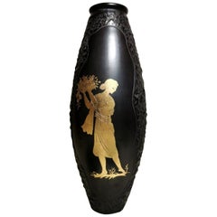 Italian Ceramic Vase "Bucchero" by C.A.Rossi Gio Ponti Style Gubbio