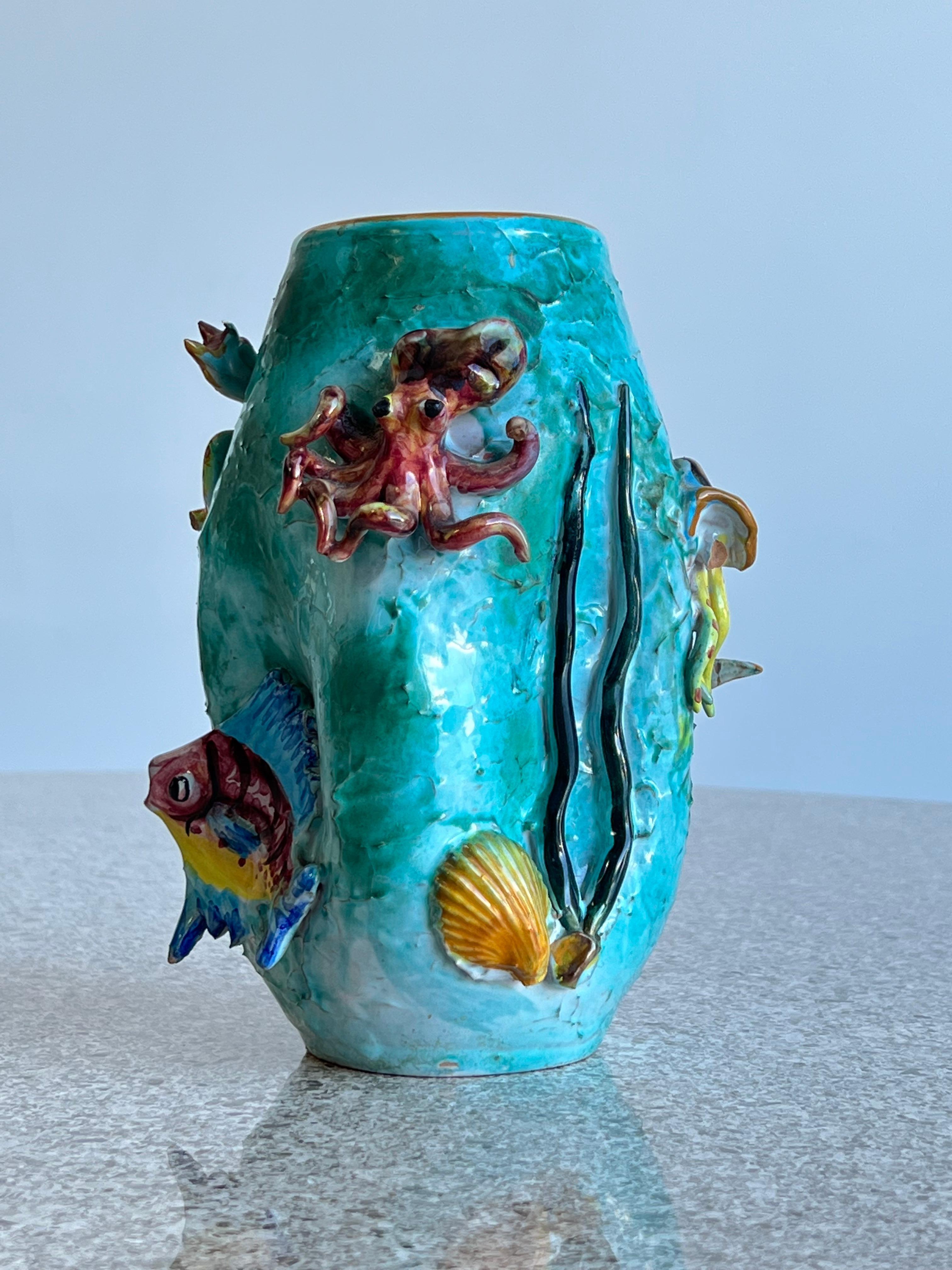Mid-Century Modern Italian Ceramic Vase by Ravello 