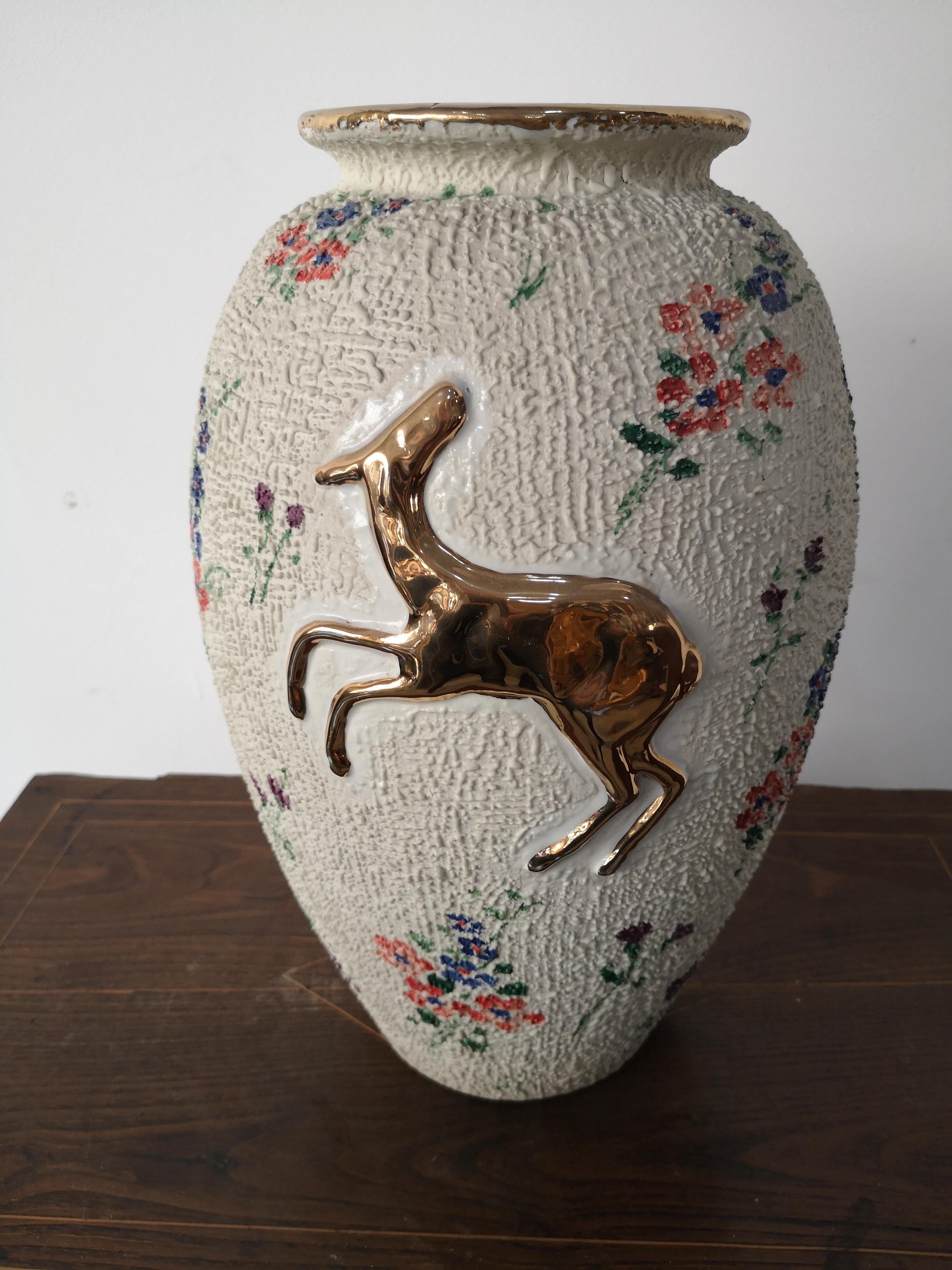 Italian ceramic vase H cm 36 - 1950s Adolfo Brunelli - Faci -Civita Castellana 5