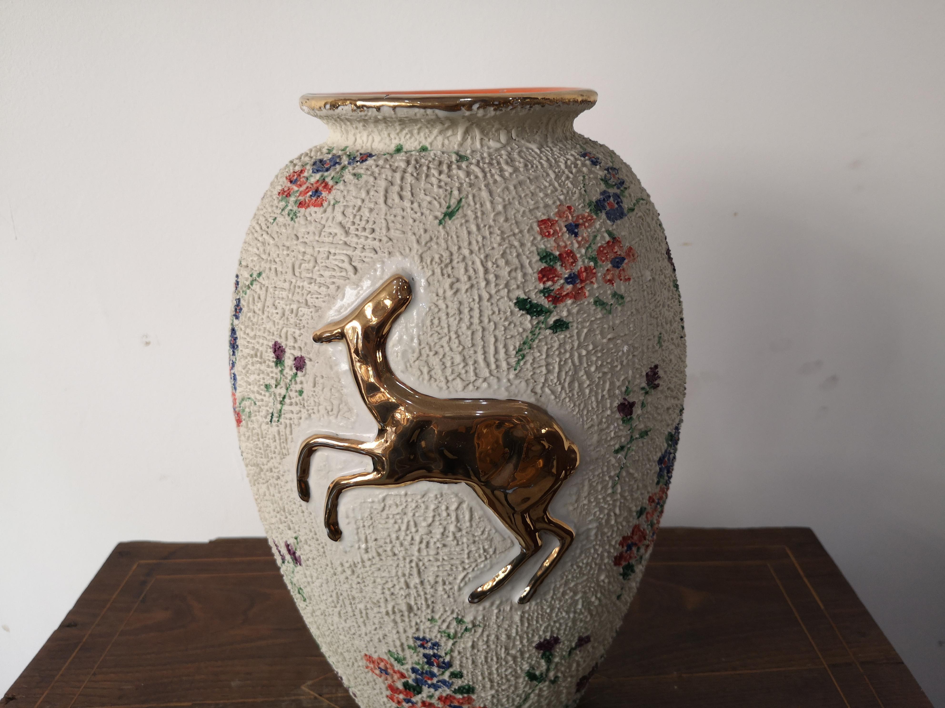 Italian ceramic vase H cm 36 - 1950s Adolfo Brunelli - Faci -Civita Castellana 6