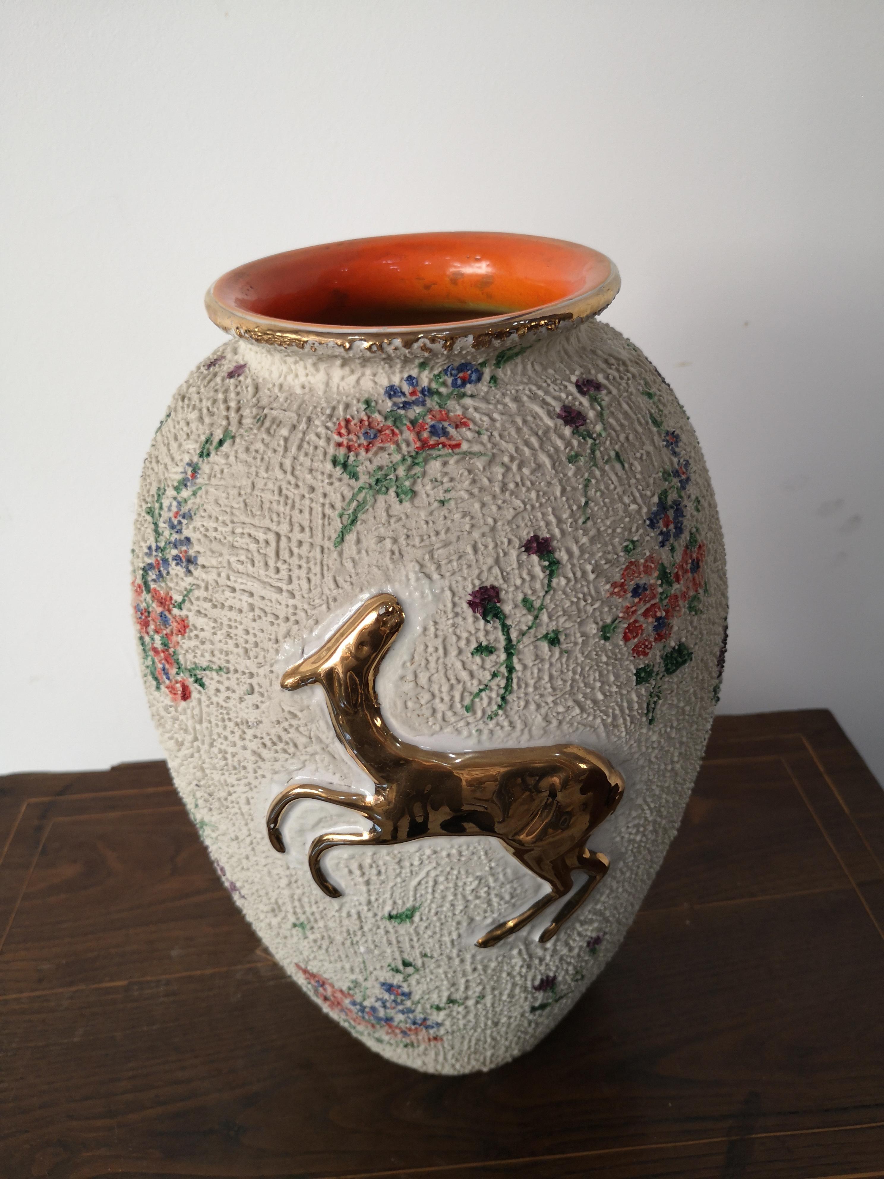 Italian ceramic vase H cm 36 - 1950s Adolfo Brunelli - Faci -Civita Castellana 9