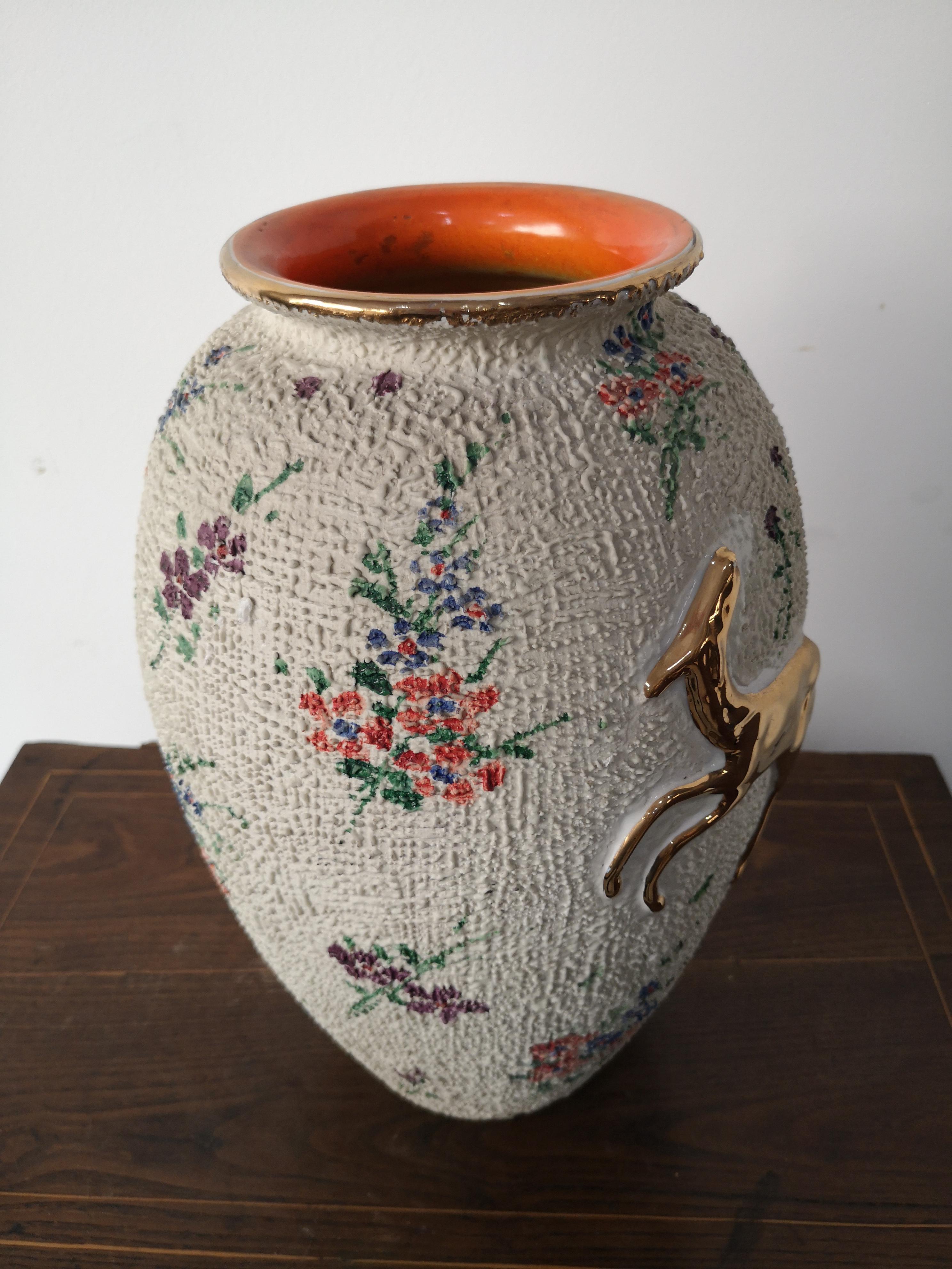 Italian ceramic vase H cm 36 - 1950s Adolfo Brunelli - Faci -Civita Castellana 10