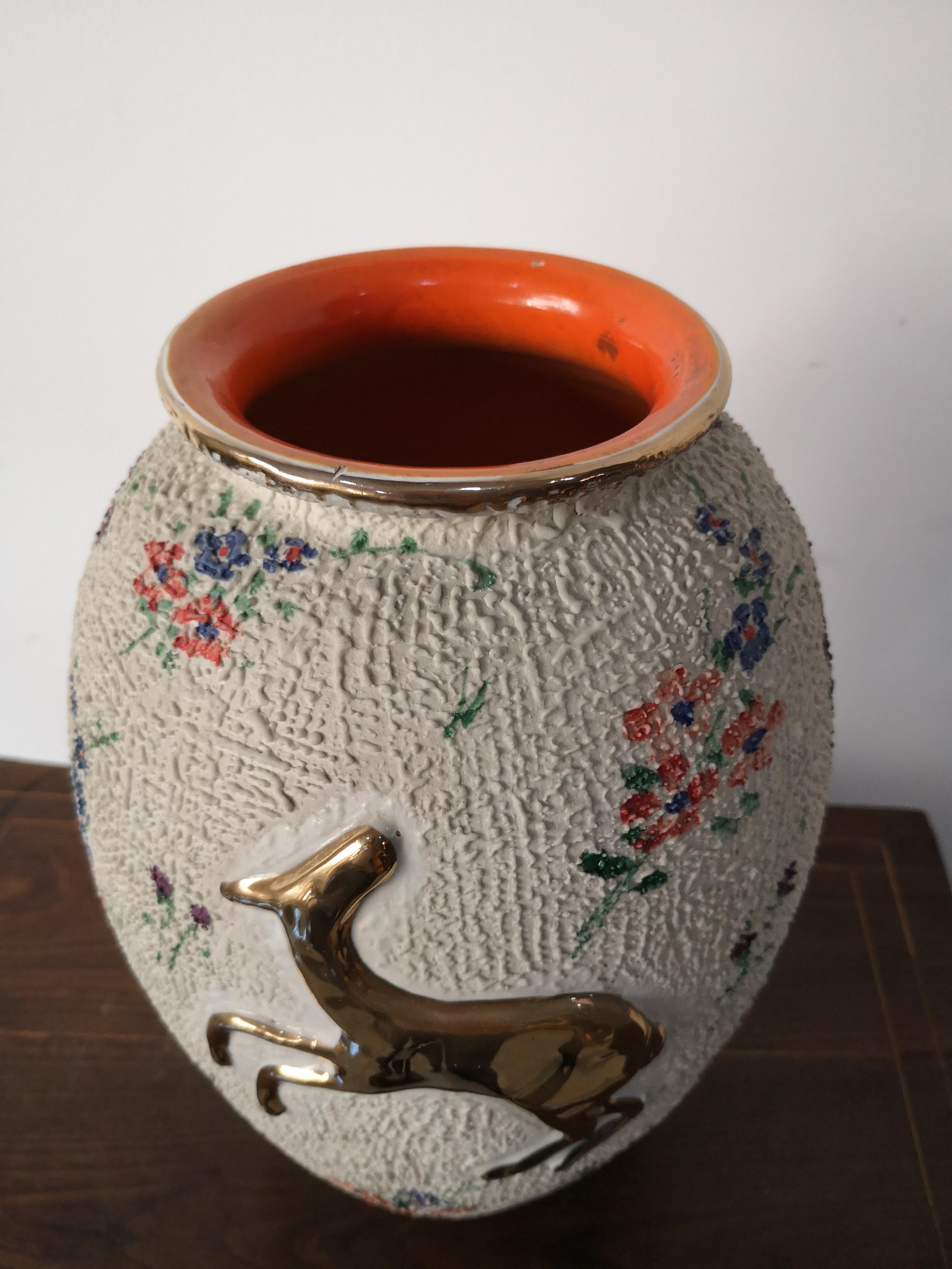 Italian ceramic vase H cm 36 - 1950s Adolfo Brunelli - Faci -Civita Castellana 11