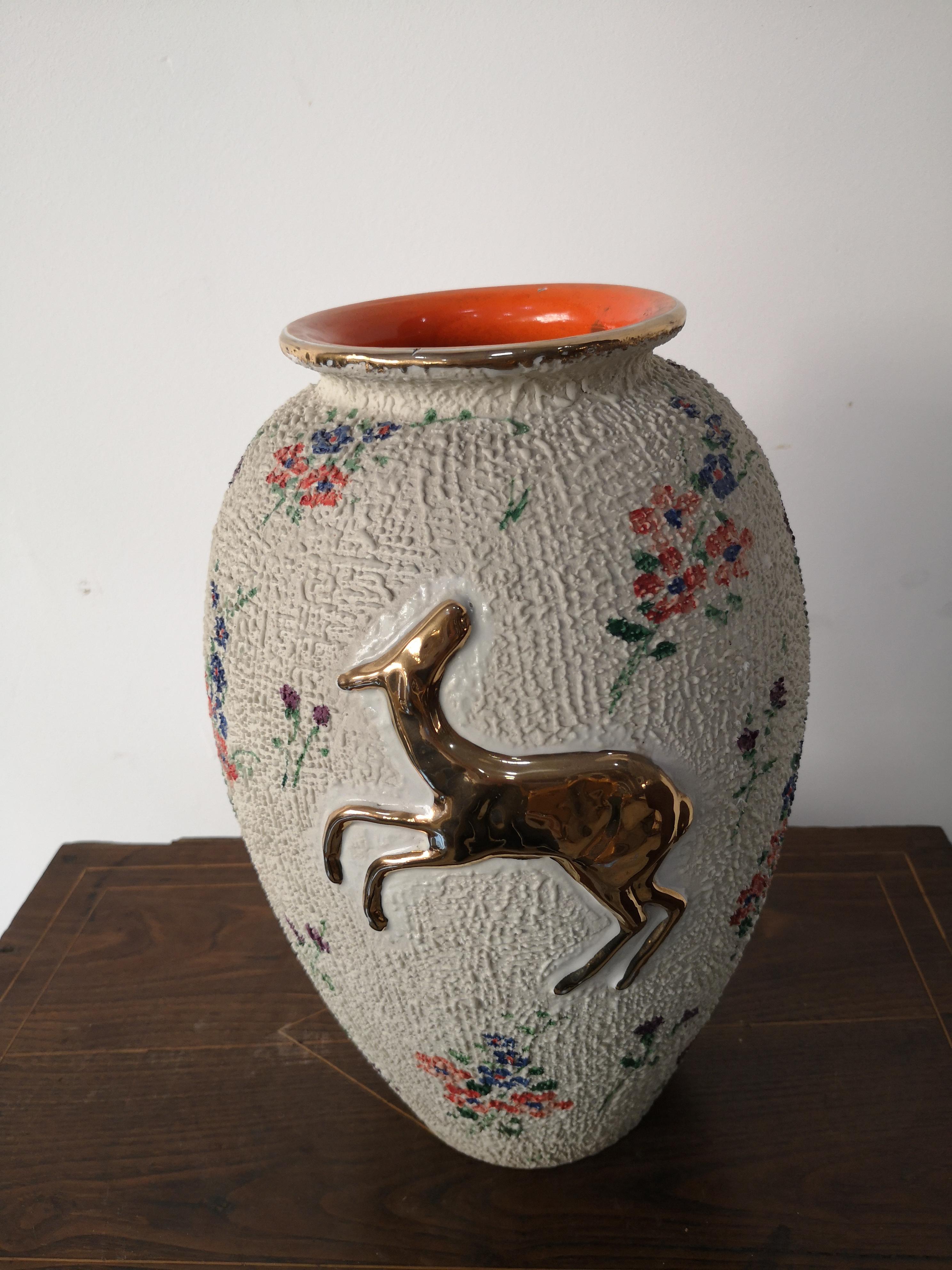 Italian ceramic vase H cm 36 - 1950s Adolfo Brunelli - Faci -Civita Castellana 12