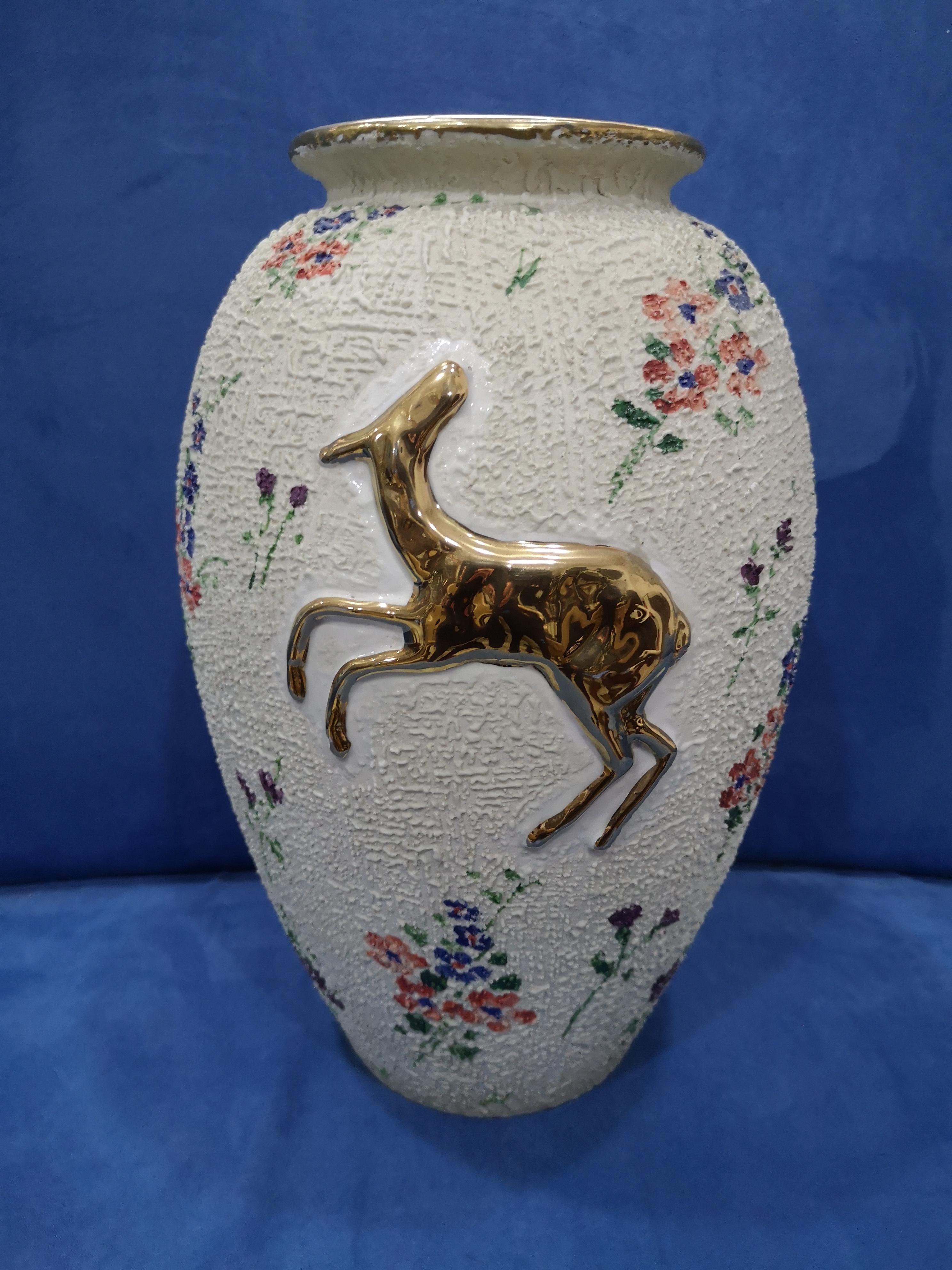 Ceramic Italian ceramic vase H cm 36 - 1950s Adolfo Brunelli - Faci -Civita Castellana