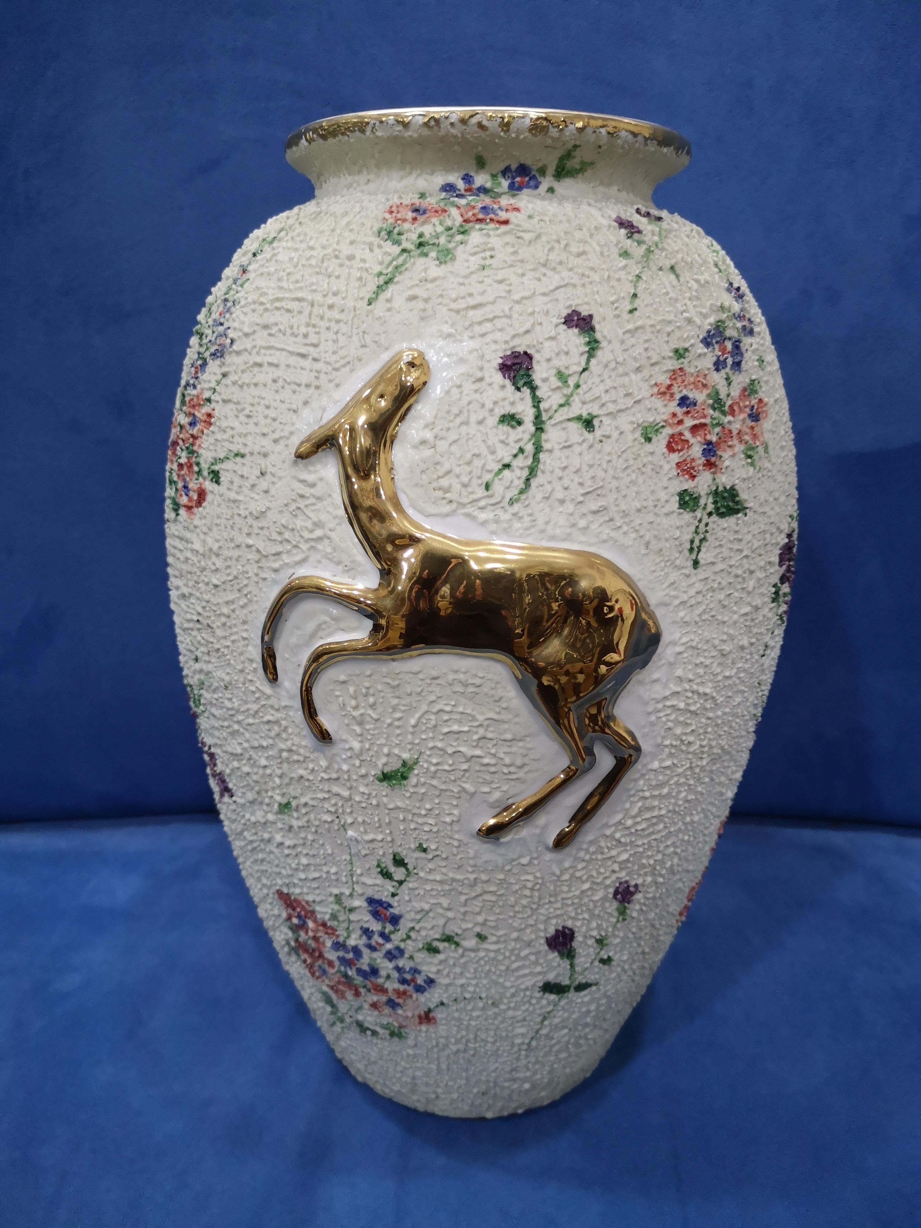 Italian ceramic vase H cm 36 - 1950s Adolfo Brunelli - Faci -Civita Castellana 1