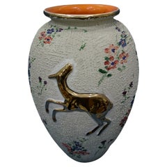 Vintage Italian ceramic vase H cm 36 - 1950s Adolfo Brunelli - Faci -Civita Castellana