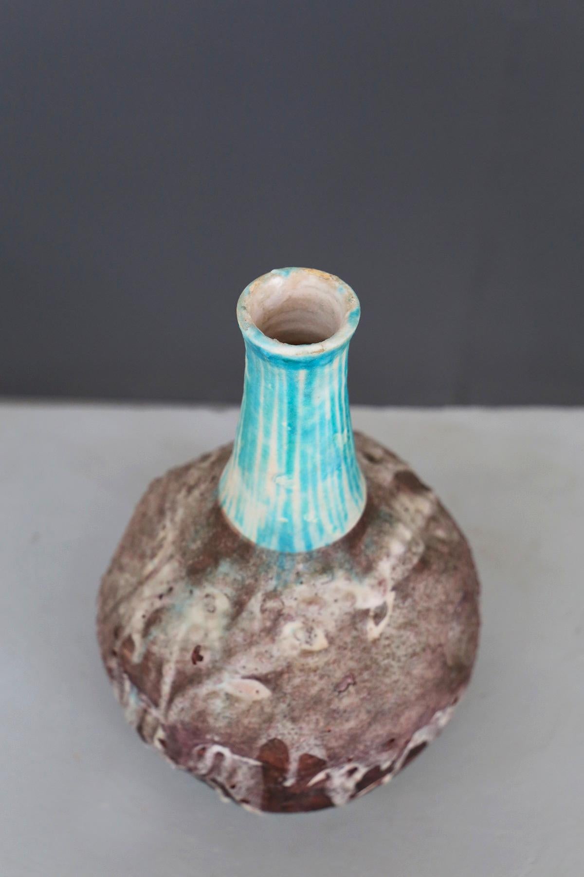 Italian Ceramic Vase Midcentury Enamelled by C.A.S. Vietri, Italy, 1950s 1