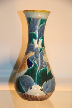 Italienische mehrfarbige italienische Keramikvase MGA Albisola Keramik der Kunst, 1950er Jahre