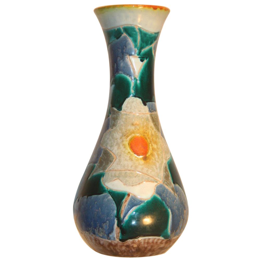 Italienische mehrfarbige italienische Keramikvase MGA Albisola Keramik der Kunst, 1950er Jahre
