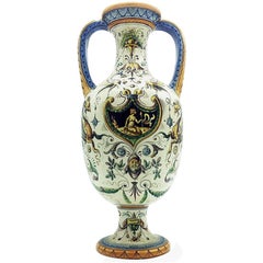 Italian Ceramic Vase Painted with a Raphaelesque Motif, 1960s