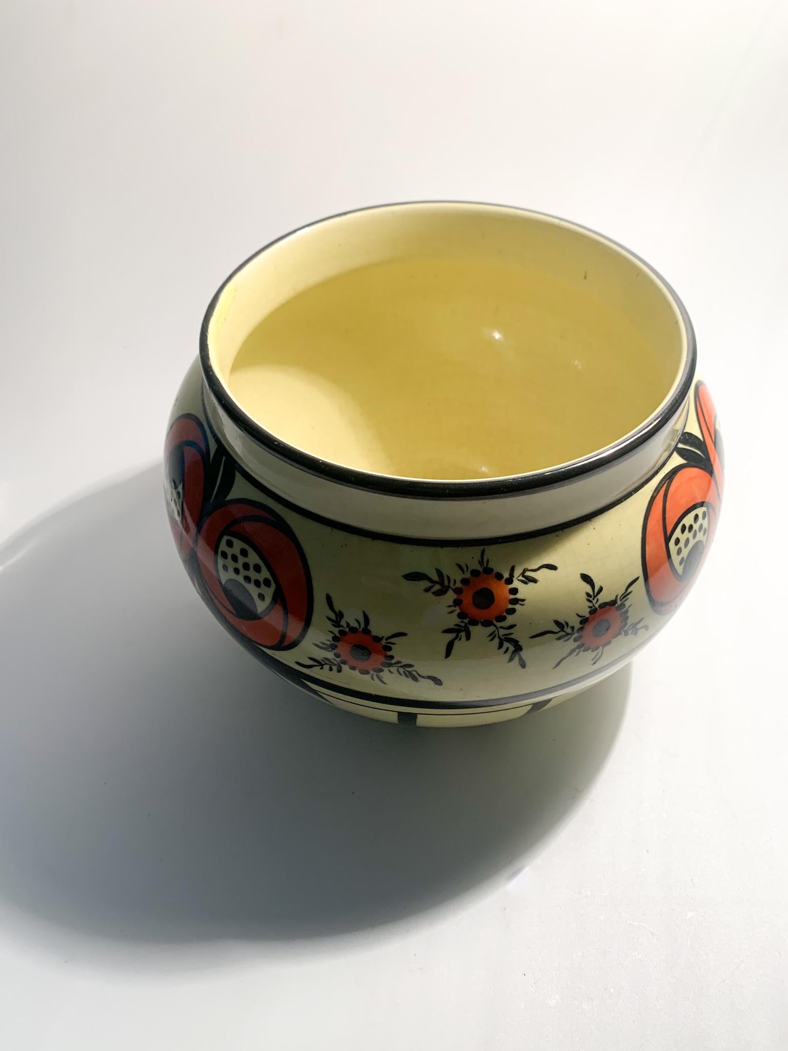 Italienische Keramikvase S.C. Richard Gelb und Orange 1800 (Art nouveau) im Angebot