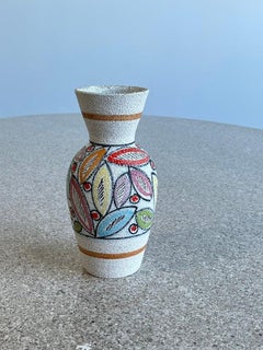 Italian Ceramic Vase, Hand-Painted, Mid-Century Modern, 1950s, Italy