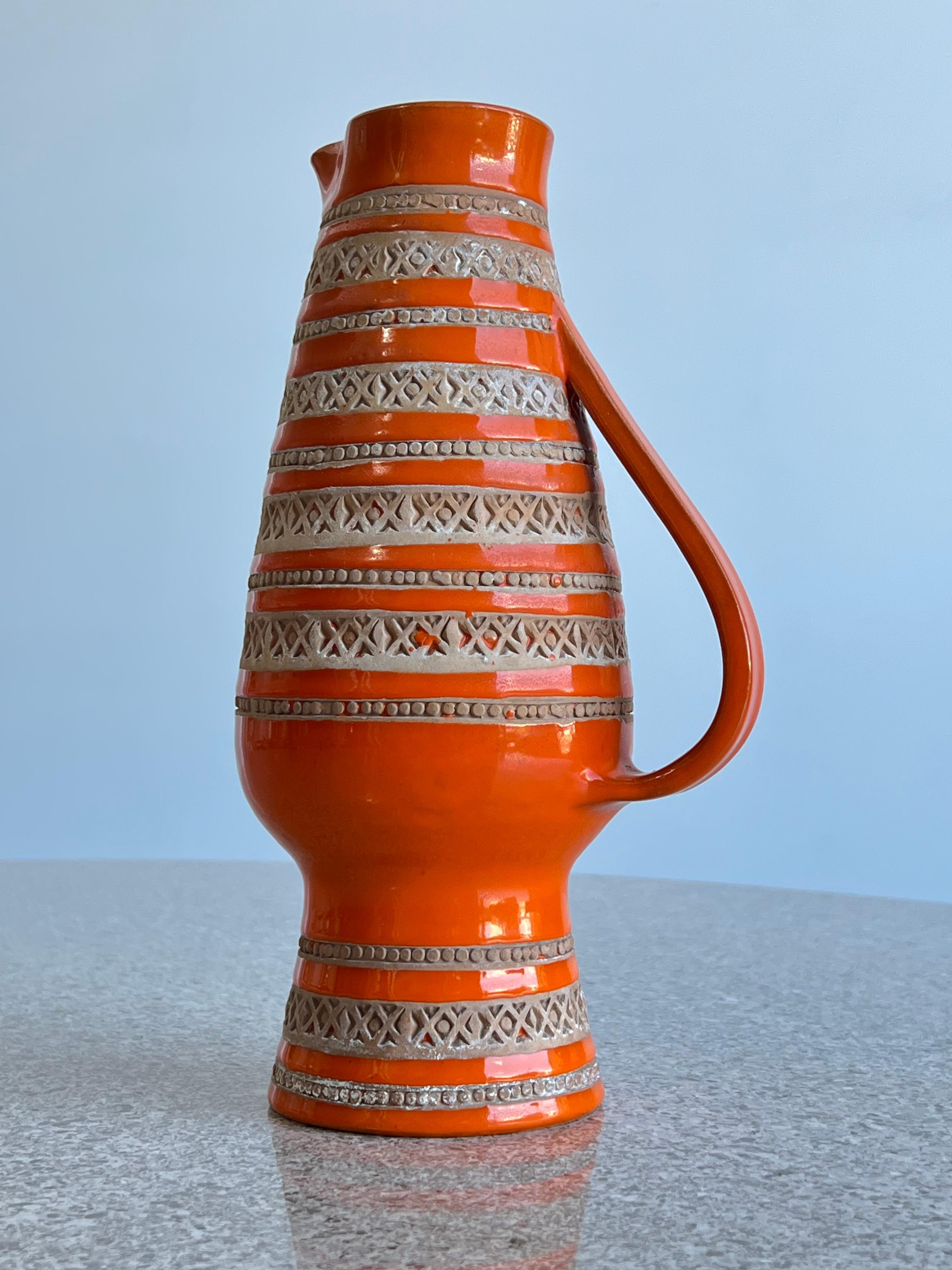 Fait main Pichet à eau italien en céramique de Bitossi en vente